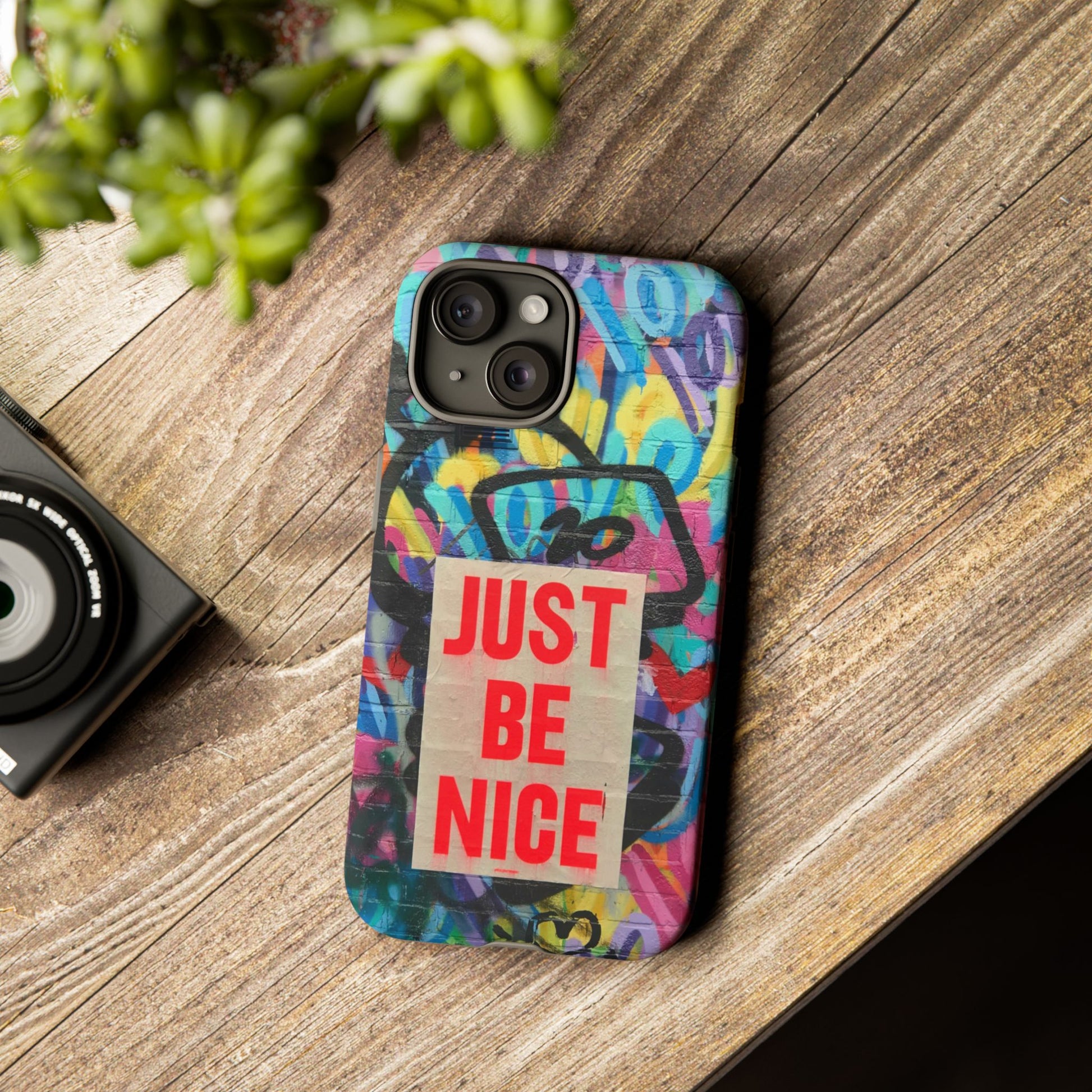 Colorful Phone Case - Just Be Nice Design, Motivational Gift, Phone Accessories, Unique Custom Case, Positive Vibe Tech Gear - FORMO