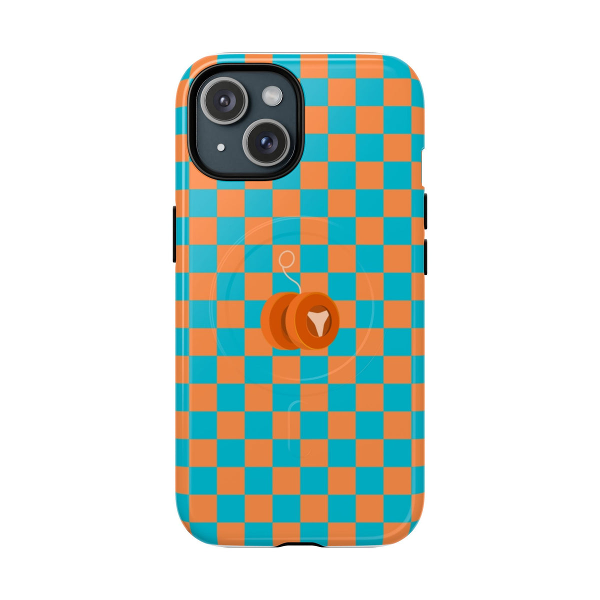 Vibrant Tough Magnetic Phone Case for Protection, Checkerboard Design for Tech Lovers, Gift for Birthdays, Holidays, or Daily Use