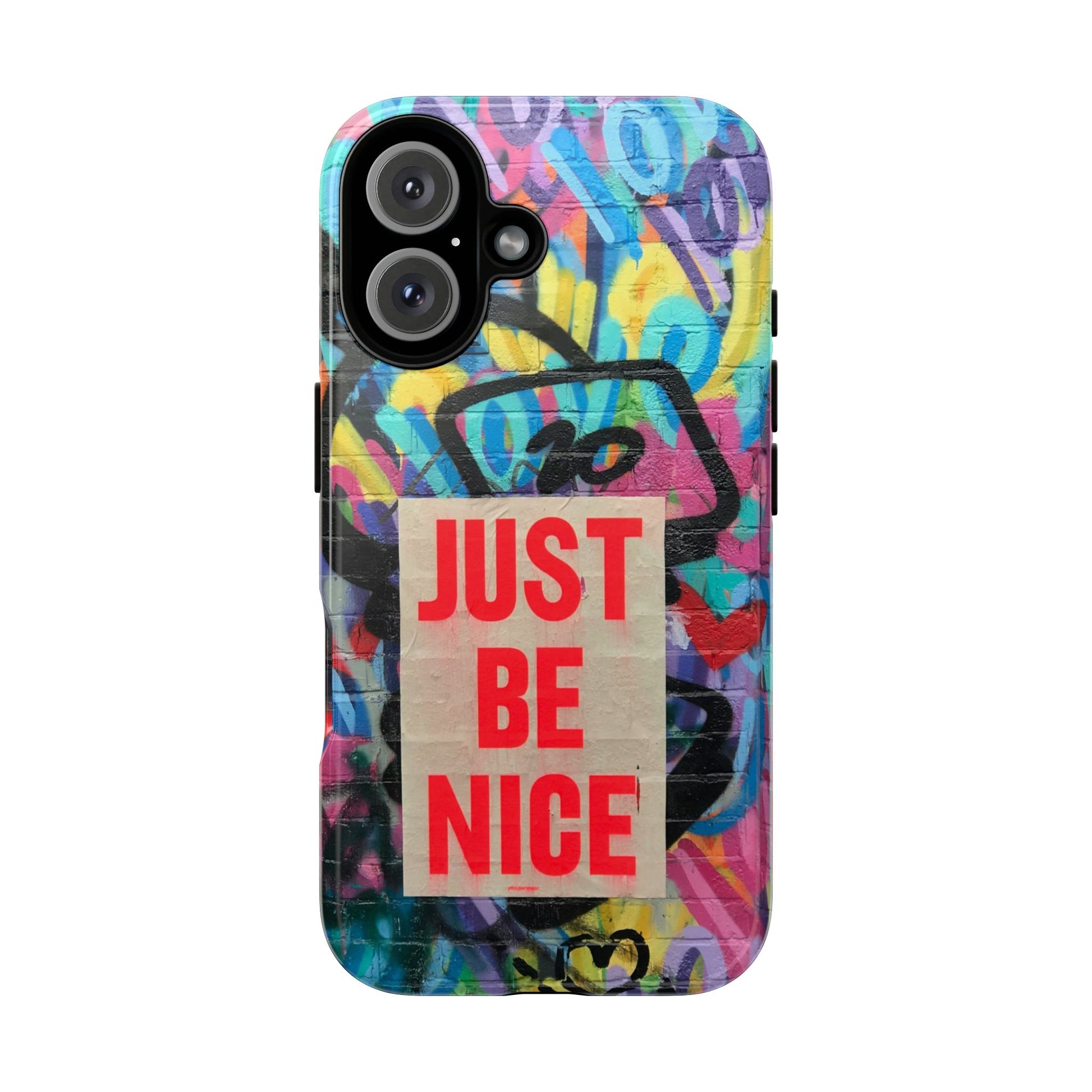 Colorful Phone Case - Just Be Nice Design, Motivational Gift, Phone Accessories, Unique Custom Case, Positive Vibe Tech Gear - FORMO