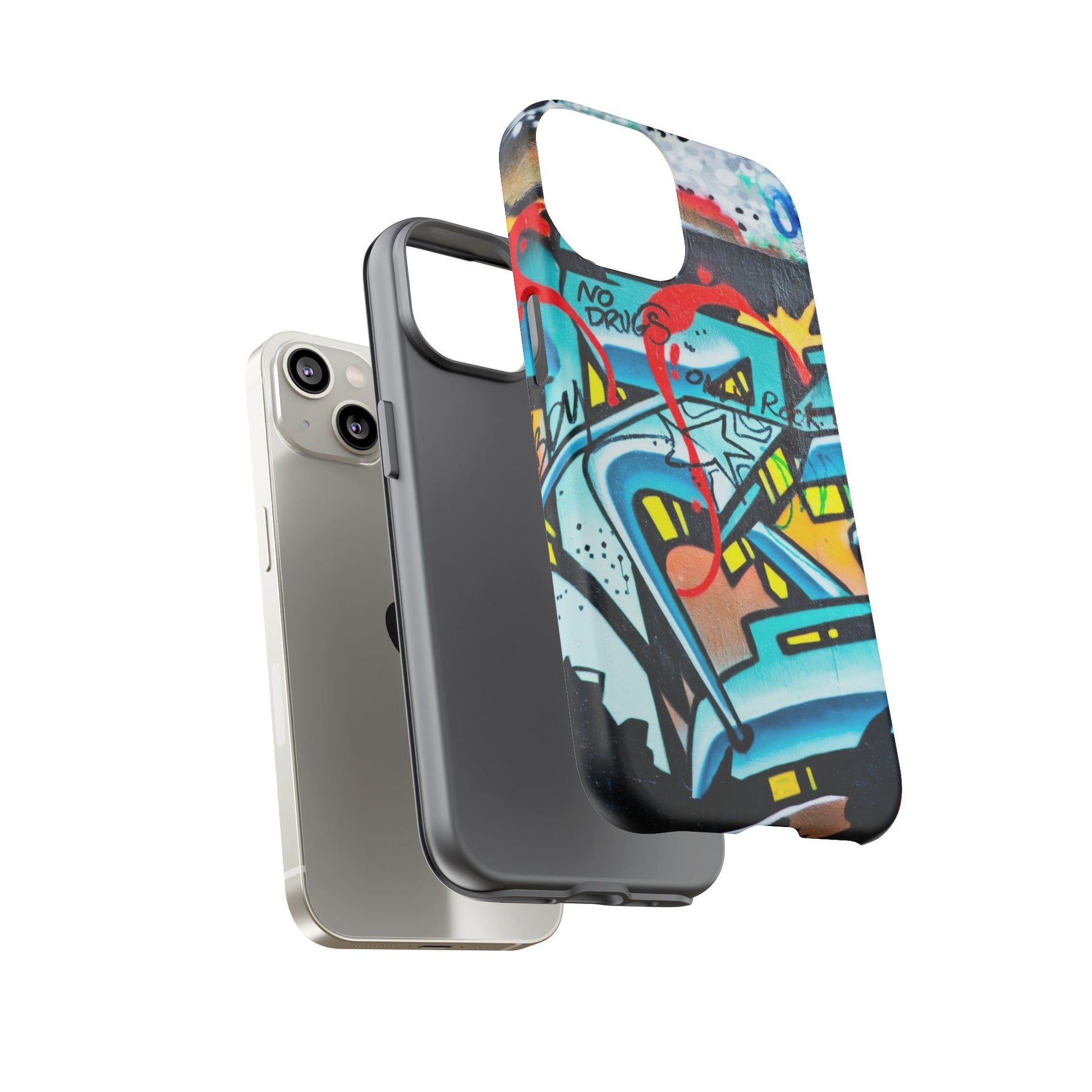 Edgy Phone Case with Graffiti Design, Tough Phone Case for Artists, Urban Style Phone Accessory, Graffiti Art Case, Unique Gift for Teens - FORMO