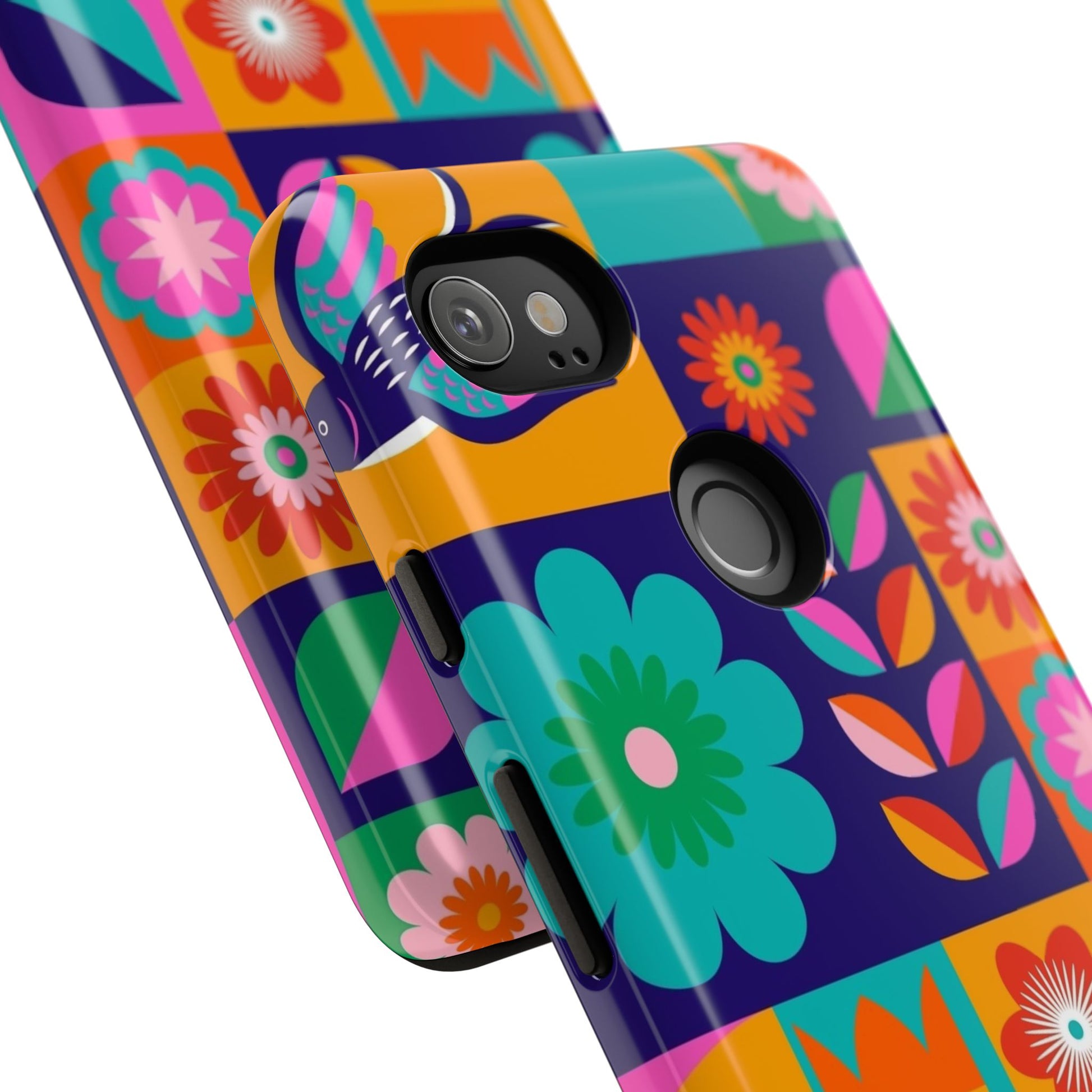 Colorful Floral Phone Case, Tough Cases for Protection, Vibrant Design Cover for Gift, Stylish Cell Phone Accessory, Fun Floral Designs - FORMO