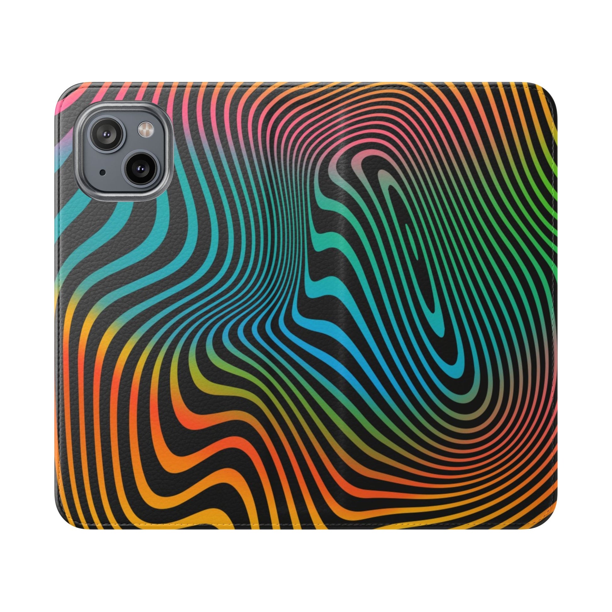 Vibrant Abstract Flip Case for Phone, Colorful Phone Wallet, Trendy Protective Cover, Unique Gift for Tech Lovers, Modern Accessories - FORMO