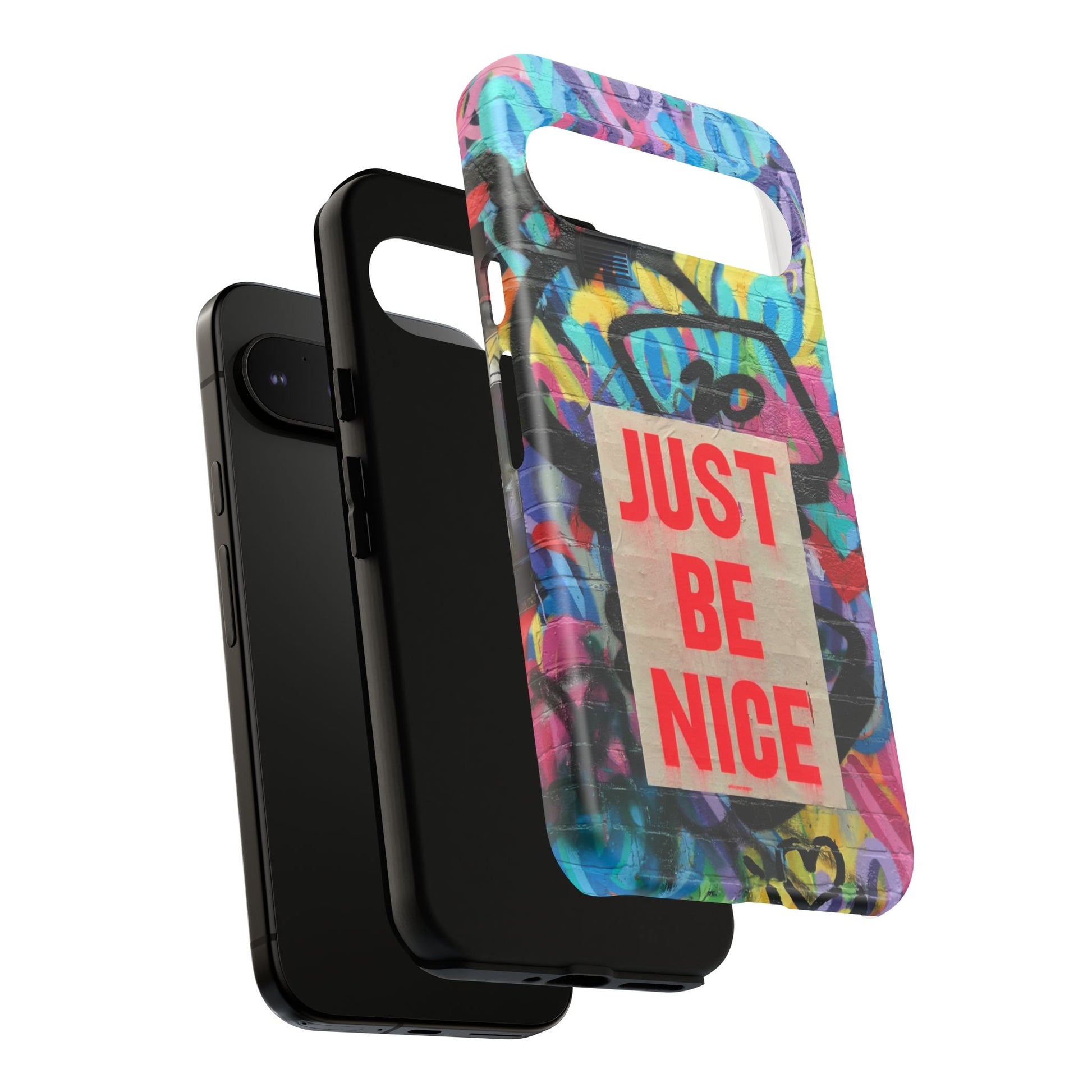Colorful Phone Case - Just Be Nice Design, Motivational Gift, Phone Accessories, Unique Custom Case, Positive Vibe Tech Gear - FORMO