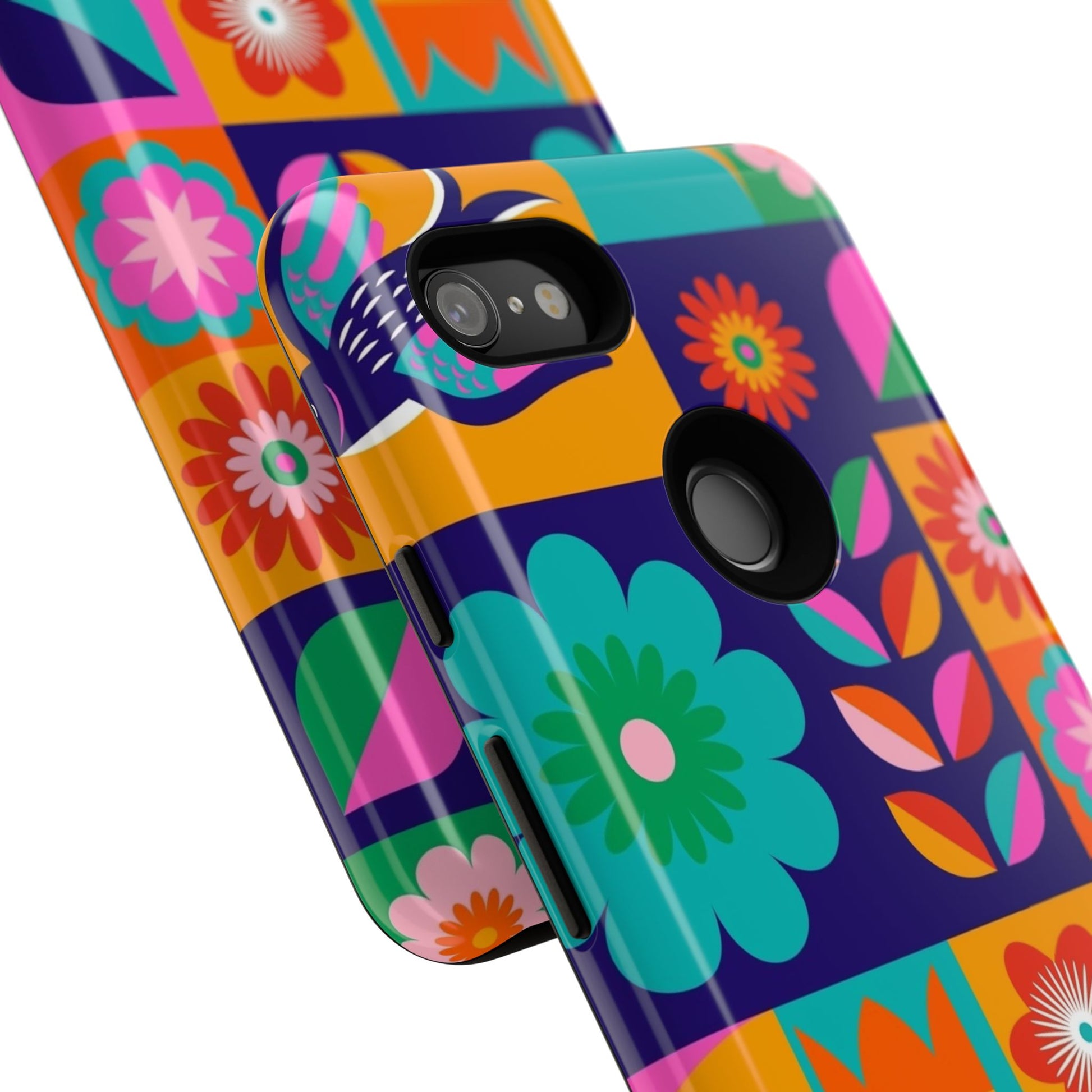 Colorful Floral Phone Case, Tough Cases for Protection, Vibrant Design Cover for Gift, Stylish Cell Phone Accessory, Fun Floral Designs - FORMO