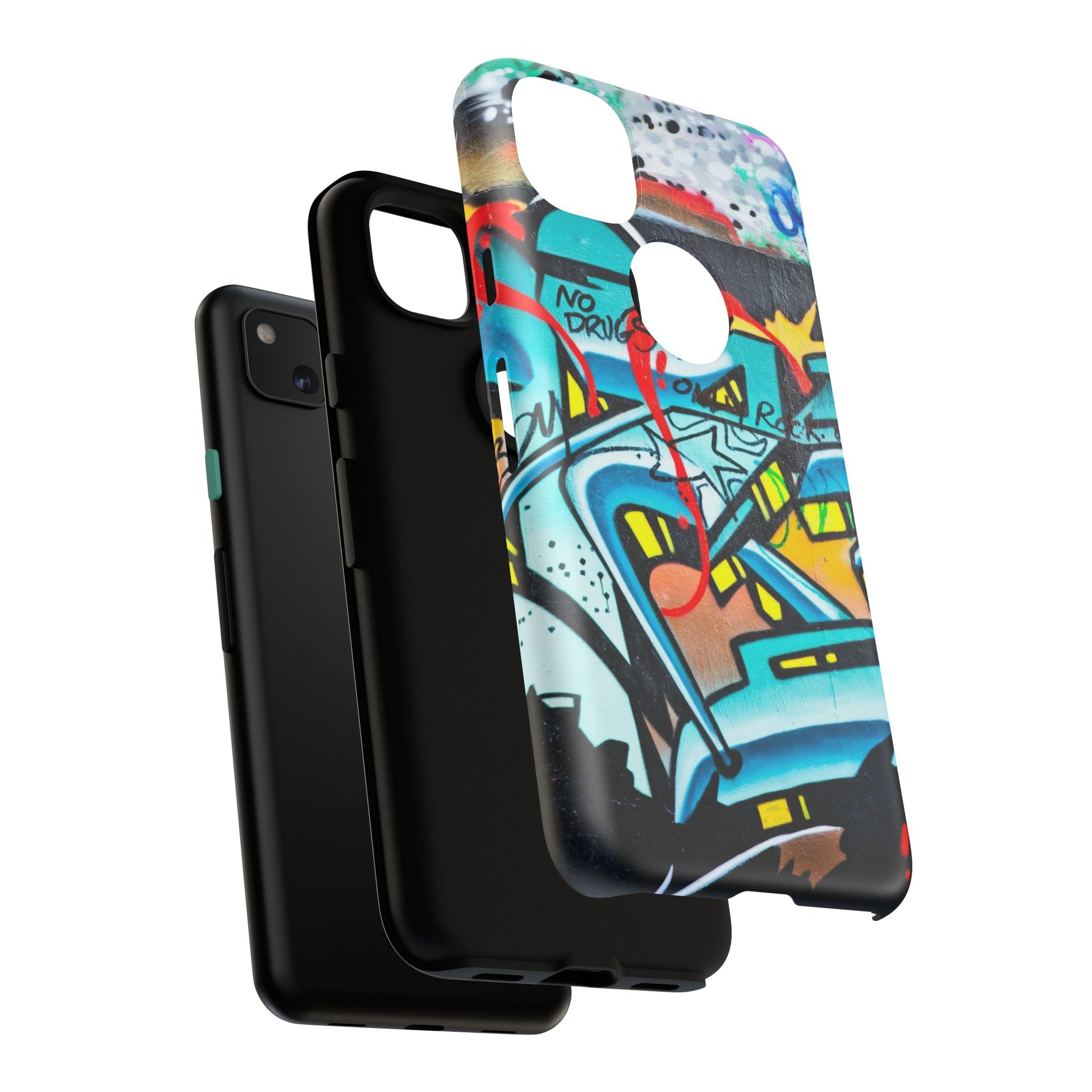 Edgy Phone Case with Graffiti Design, Tough Phone Case for Artists, Urban Style Phone Accessory, Graffiti Art Case, Unique Gift for Teens - FORMO