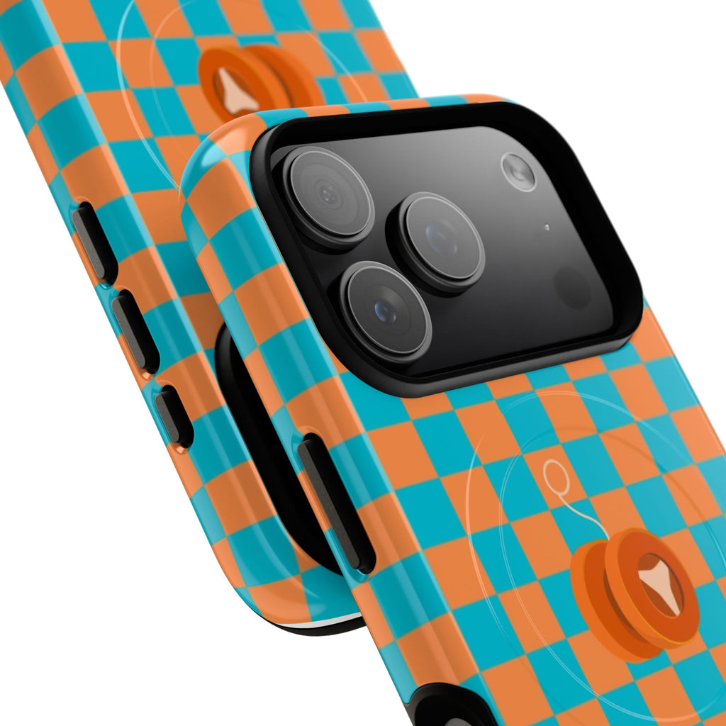 Vibrant Tough Magnetic Phone Case for Protection, Checkerboard Design for Tech Lovers, Gift for Birthdays, Holidays, or Daily Use