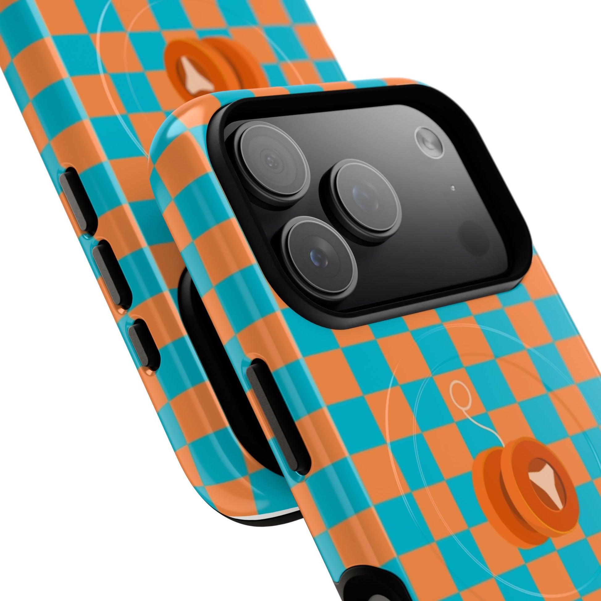 Vibrant Tough Magnetic Phone Case for Protection, Checkerboard Design for Tech Lovers, Gift for Birthdays, Holidays, or Daily Use