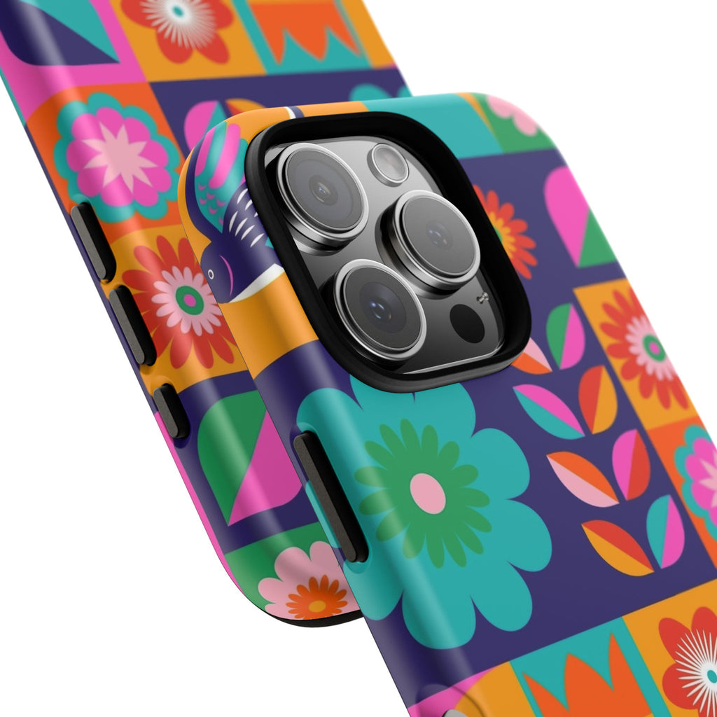 Colorful Floral Phone Case, Tough Cases for Protection, Vibrant Design Cover for Gift, Stylish Cell Phone Accessory, Fun Floral Designs - FORMO