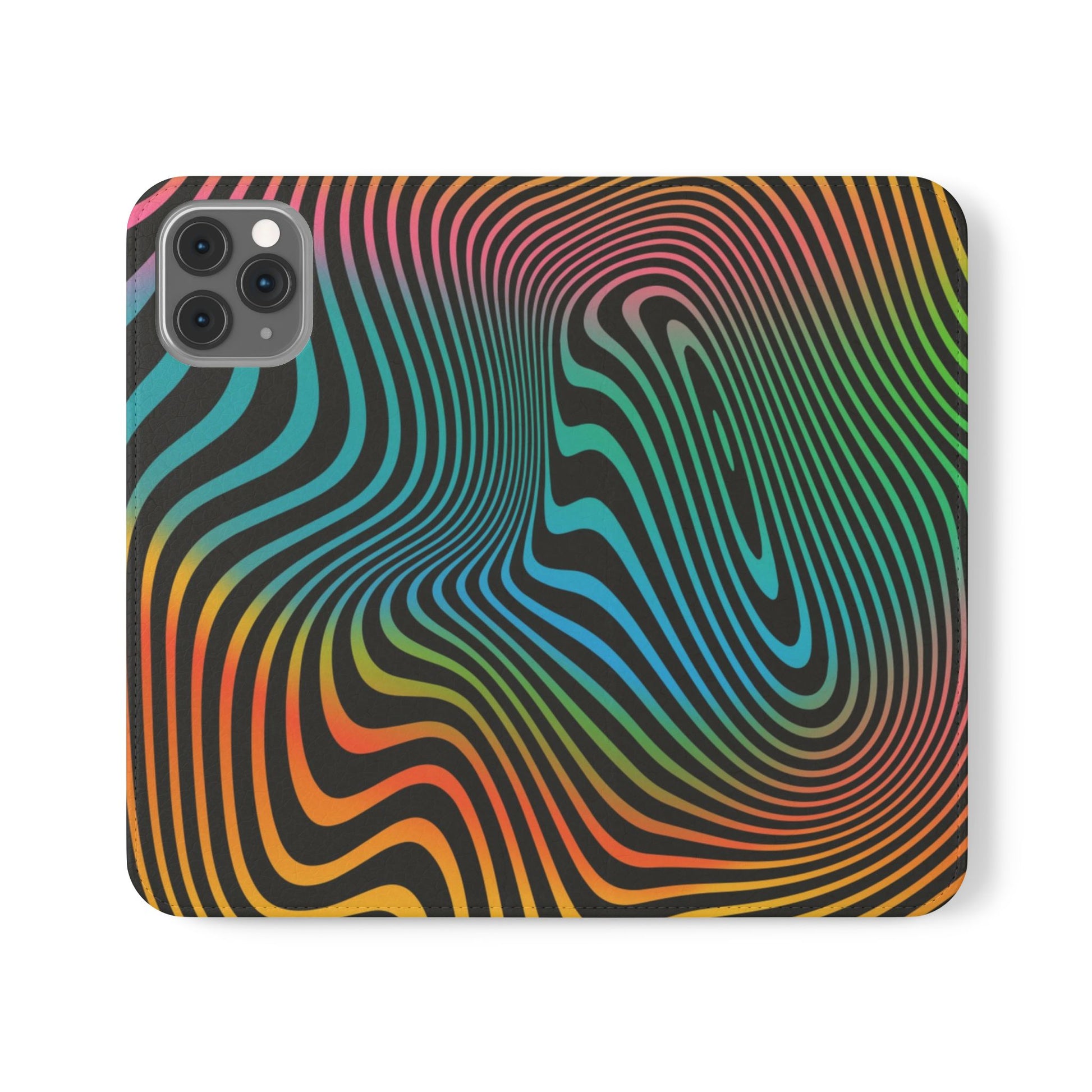 Vibrant Abstract Flip Case for Phone, Colorful Phone Wallet, Trendy Protective Cover, Unique Gift for Tech Lovers, Modern Accessories - FORMO