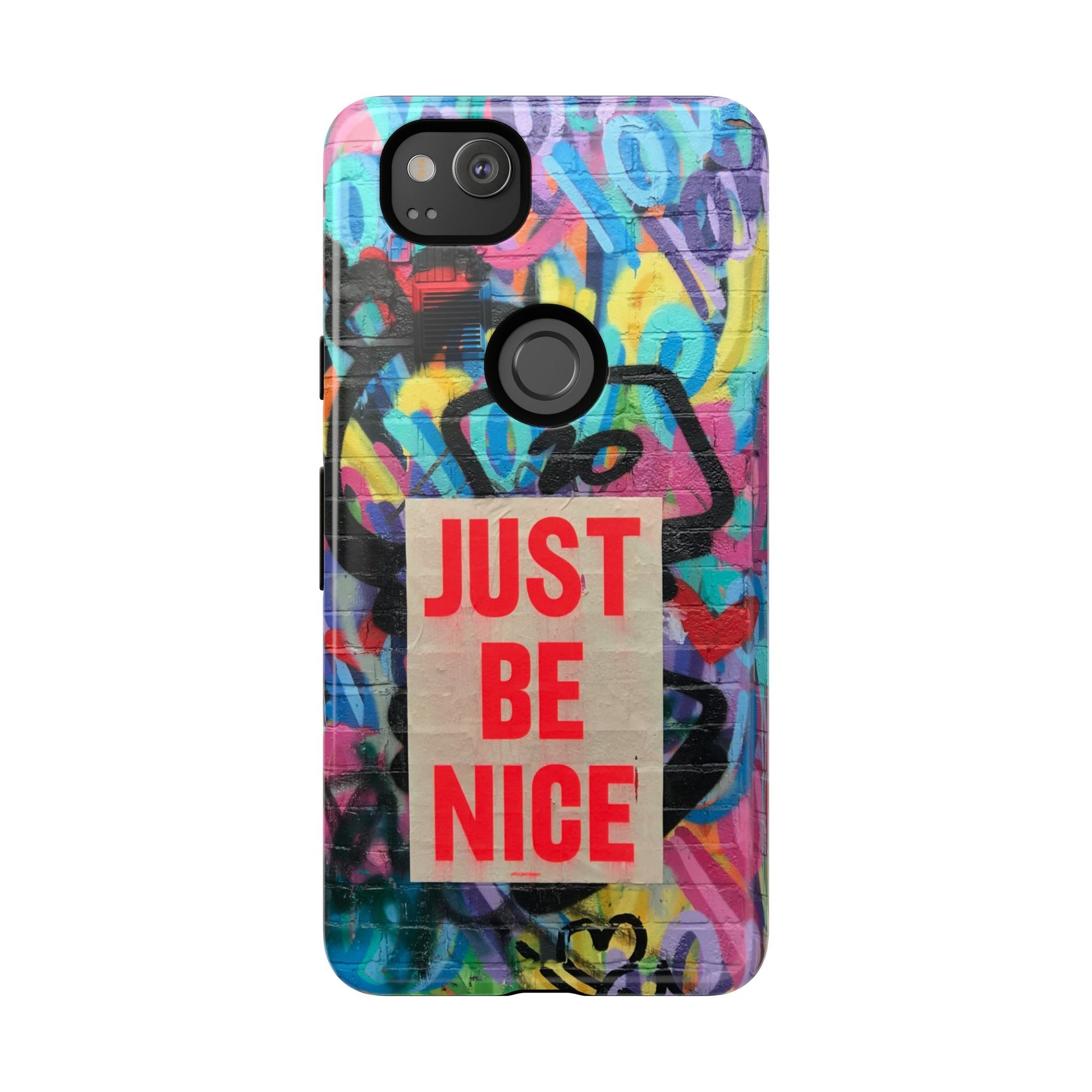 Colorful Phone Case - Just Be Nice Design, Motivational Gift, Phone Accessories, Unique Custom Case, Positive Vibe Tech Gear - FORMO