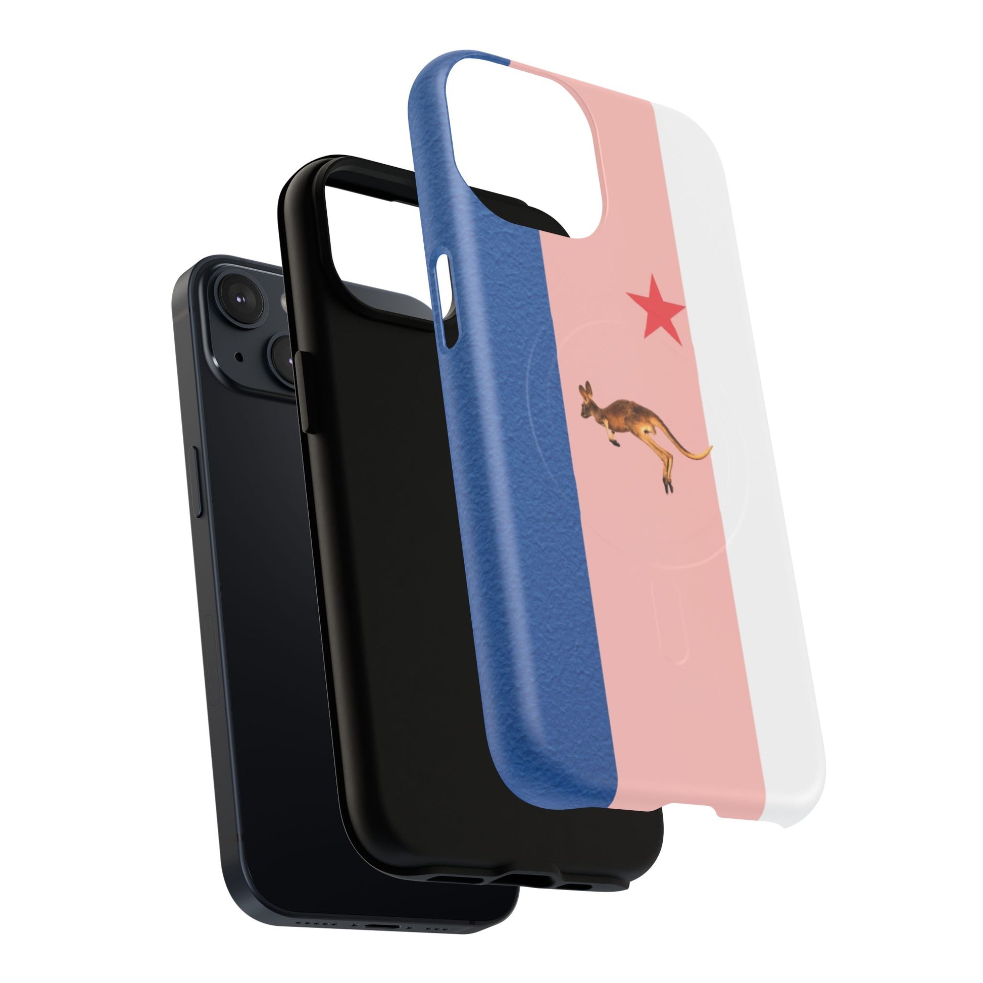 Kangaroo Flag Magnetic Phone Case, Tough Phone Cover, Australian Pride Accessory, Travel Gift, Fun Statement Case