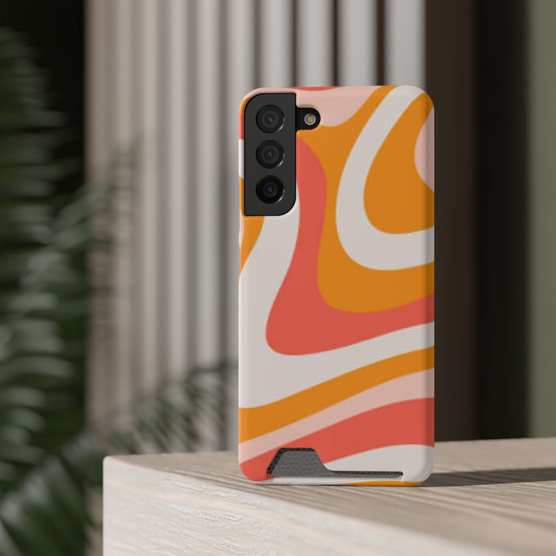 Trendy Phone Case with Card Holder, Boho Phone Accessory, Stylish Mobile Cover, Functional Gift for Friends, Perfect for Everyday Use - FORMO