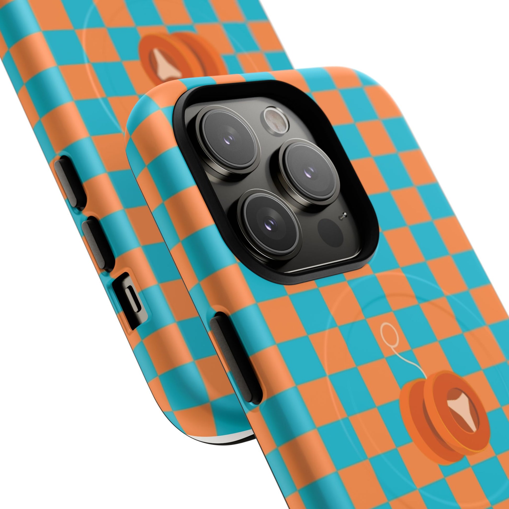 Vibrant Tough Magnetic Phone Case for Protection, Checkerboard Design for Tech Lovers, Gift for Birthdays, Holidays, or Daily Use