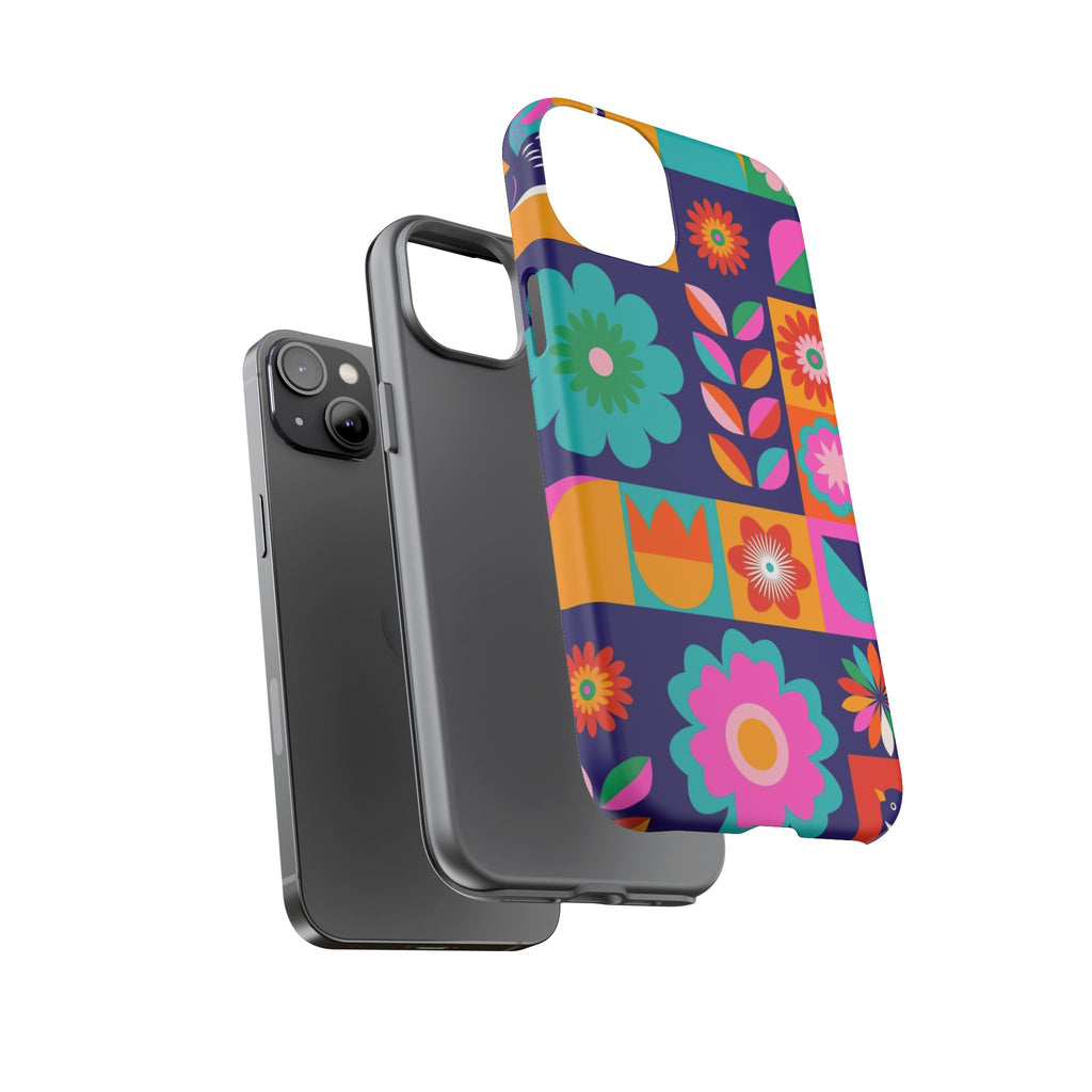 Colorful Floral Phone Case, Tough Cases for Protection, Vibrant Design Cover for Gift, Stylish Cell Phone Accessory, Fun Floral Designs - FORMO