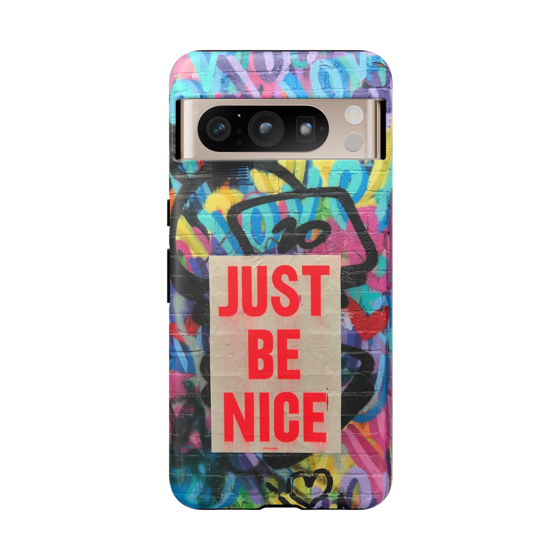 Colorful Phone Case - Just Be Nice Design, Motivational Gift, Phone Accessories, Unique Custom Case, Positive Vibe Tech Gear - FORMO