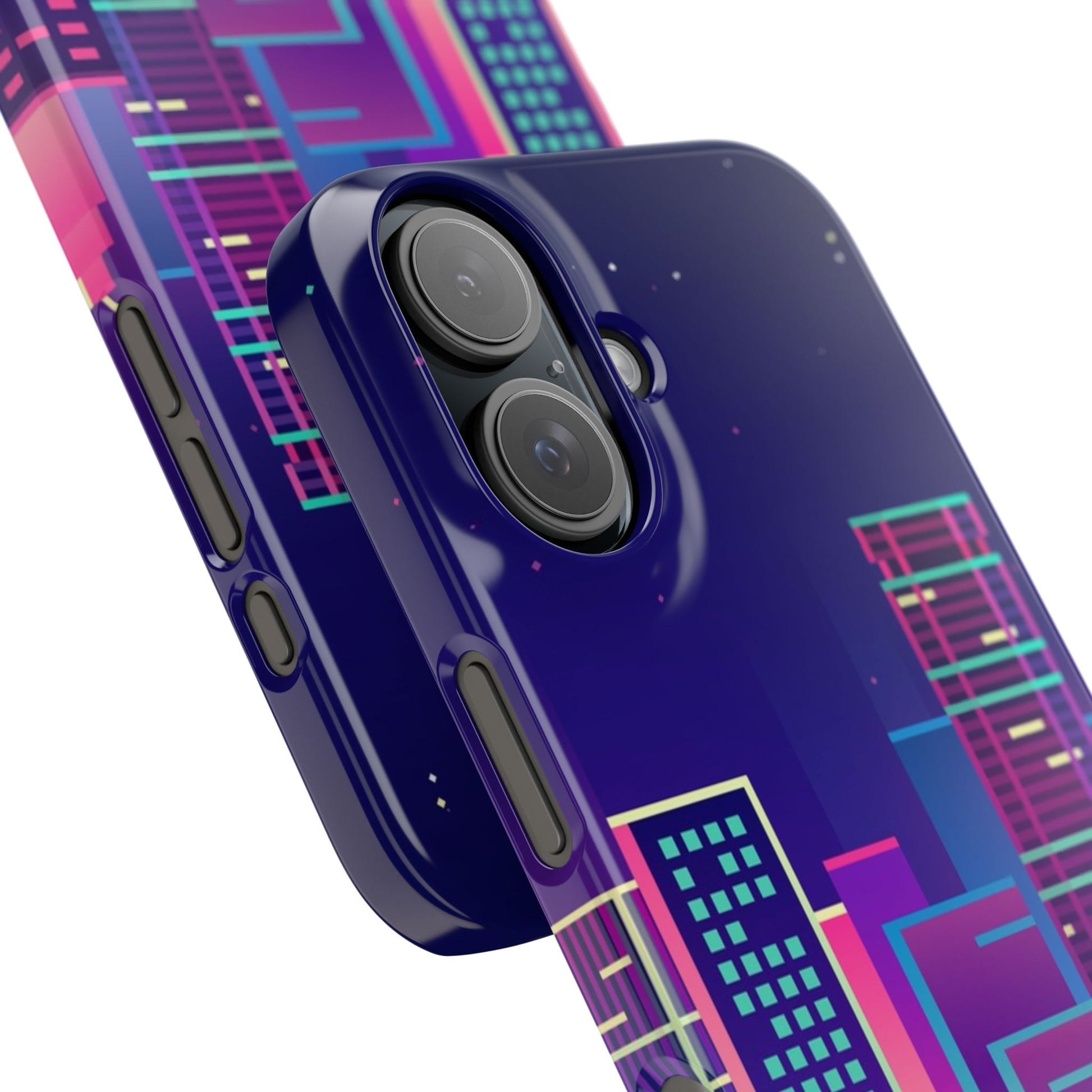 Urban Skyline Slim Phone Cases, Cityscape iPhone Cover, Colorful Night Design, Trendy Phone Accessory, Gifts for City Lovers - FORMO