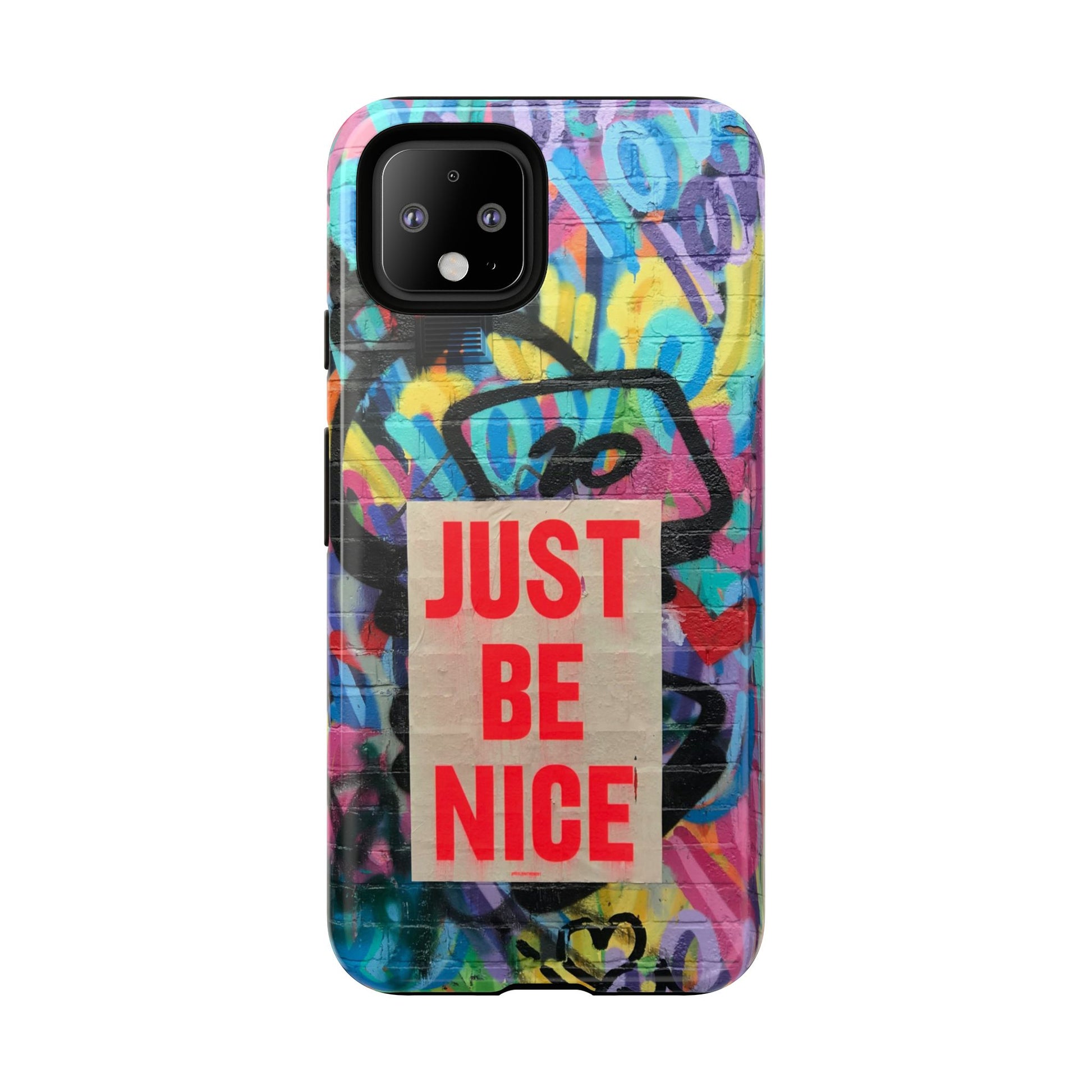 Colorful Phone Case - Just Be Nice Design, Motivational Gift, Phone Accessories, Unique Custom Case, Positive Vibe Tech Gear - FORMO