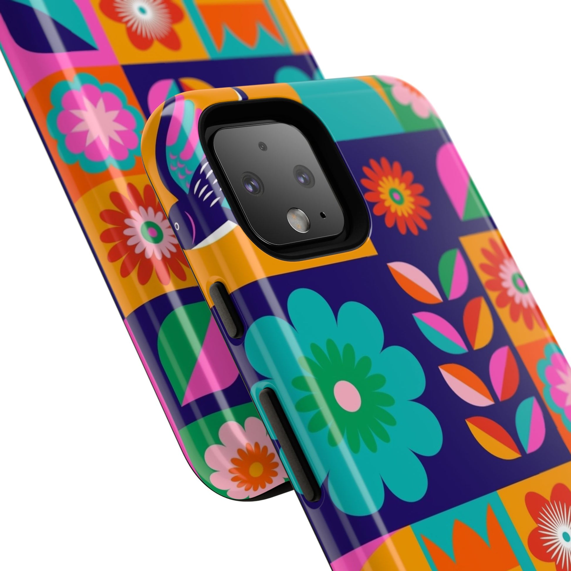Colorful Floral Phone Case, Tough Cases for Protection, Vibrant Design Cover for Gift, Stylish Cell Phone Accessory, Fun Floral Designs - FORMO