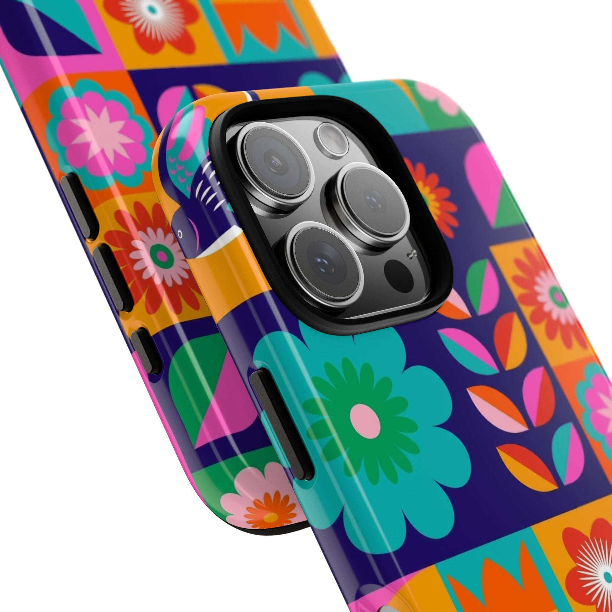 Colorful Floral Phone Case, Tough Cases for Protection, Vibrant Design Cover for Gift, Stylish Cell Phone Accessory, Fun Floral Designs - FORMO