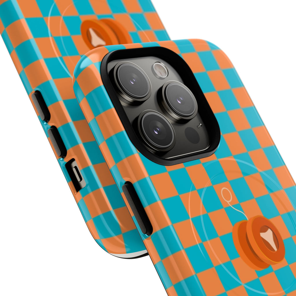 Vibrant Tough Magnetic Phone Case for Protection, Checkerboard Design for Tech Lovers, Gift for Birthdays, Holidays, or Daily Use