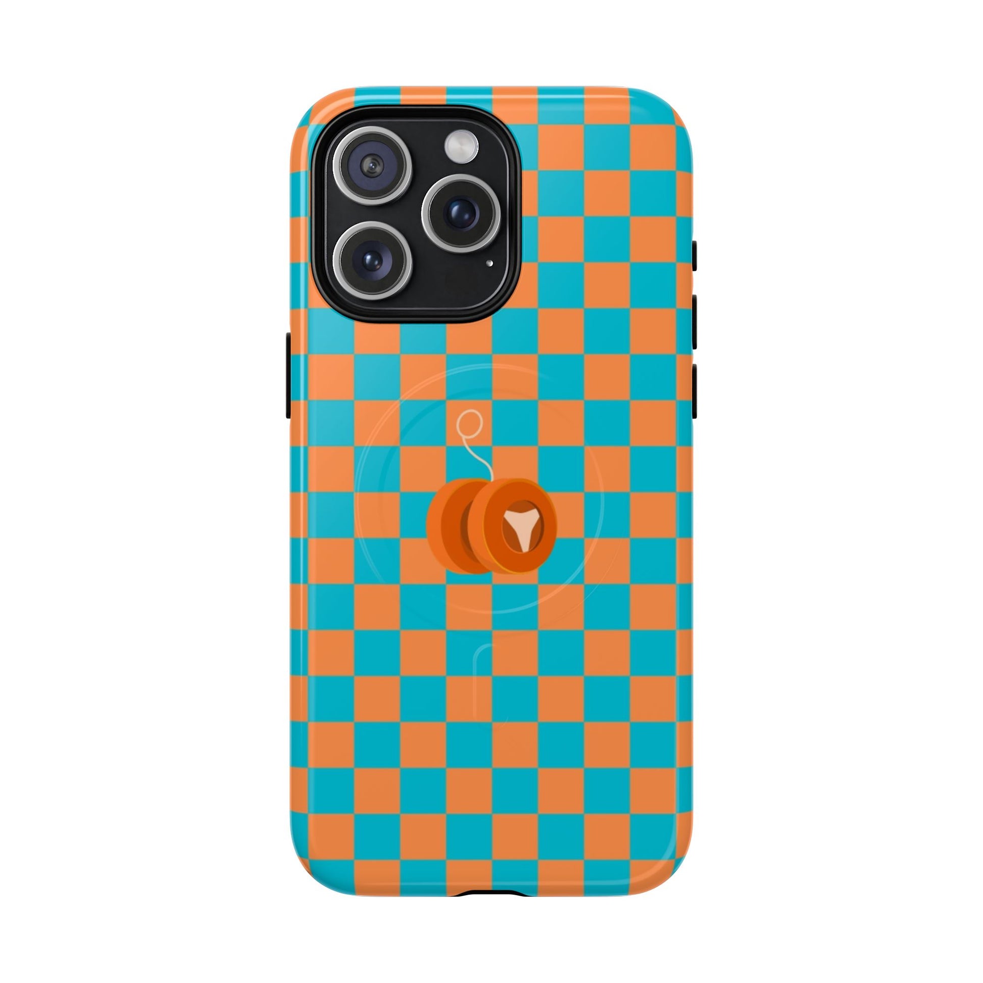 Vibrant Tough Magnetic Phone Case for Protection, Checkerboard Design for Tech Lovers, Gift for Birthdays, Holidays, or Daily Use
