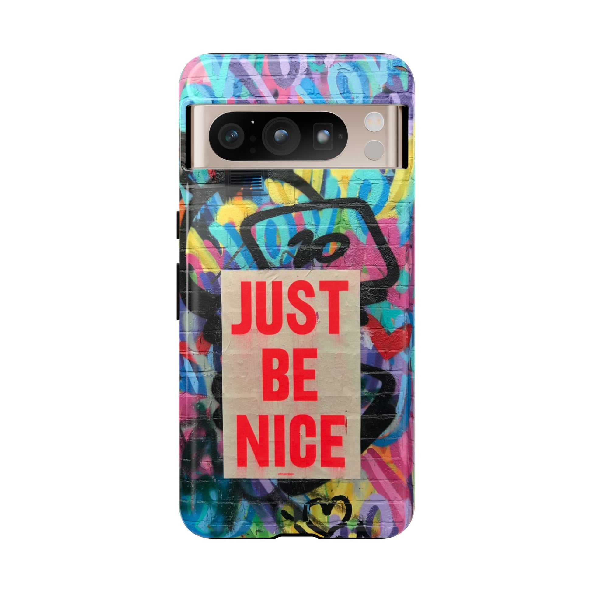 Colorful Phone Case - Just Be Nice Design, Motivational Gift, Phone Accessories, Unique Custom Case, Positive Vibe Tech Gear - FORMO