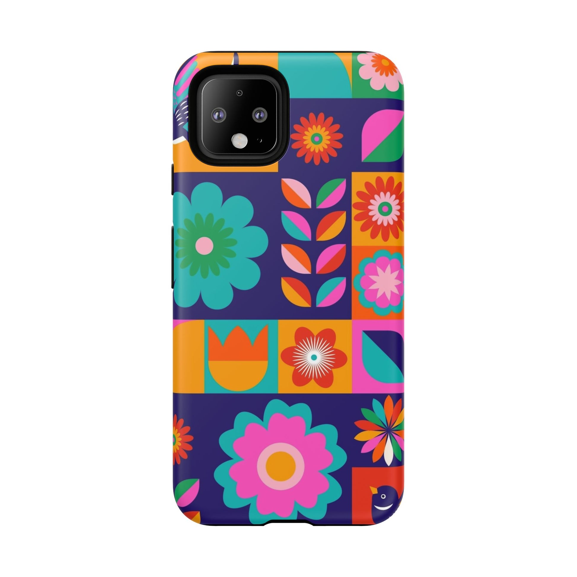 Colorful Floral Phone Case, Tough Cases for Protection, Vibrant Design Cover for Gift, Stylish Cell Phone Accessory, Fun Floral Designs - FORMO