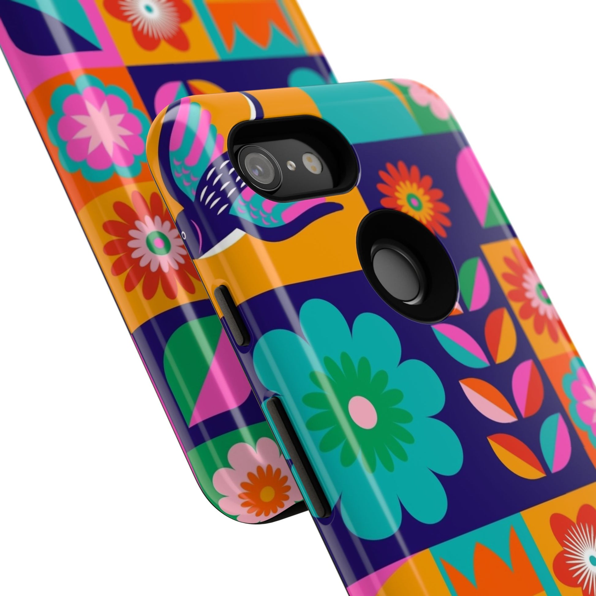 Colorful Floral Phone Case, Tough Cases for Protection, Vibrant Design Cover for Gift, Stylish Cell Phone Accessory, Fun Floral Designs - FORMO