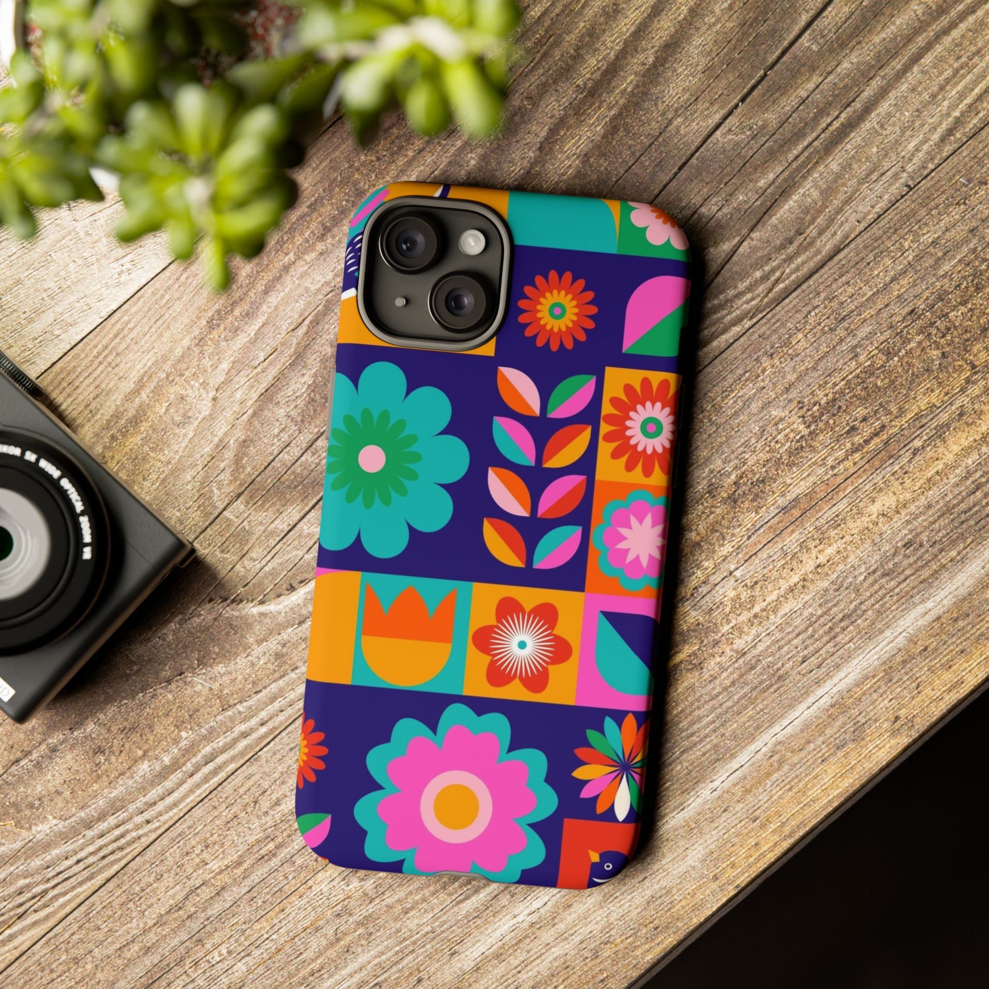 Colorful Floral Phone Case, Tough Cases for Protection, Vibrant Design Cover for Gift, Stylish Cell Phone Accessory, Fun Floral Designs - FORMO