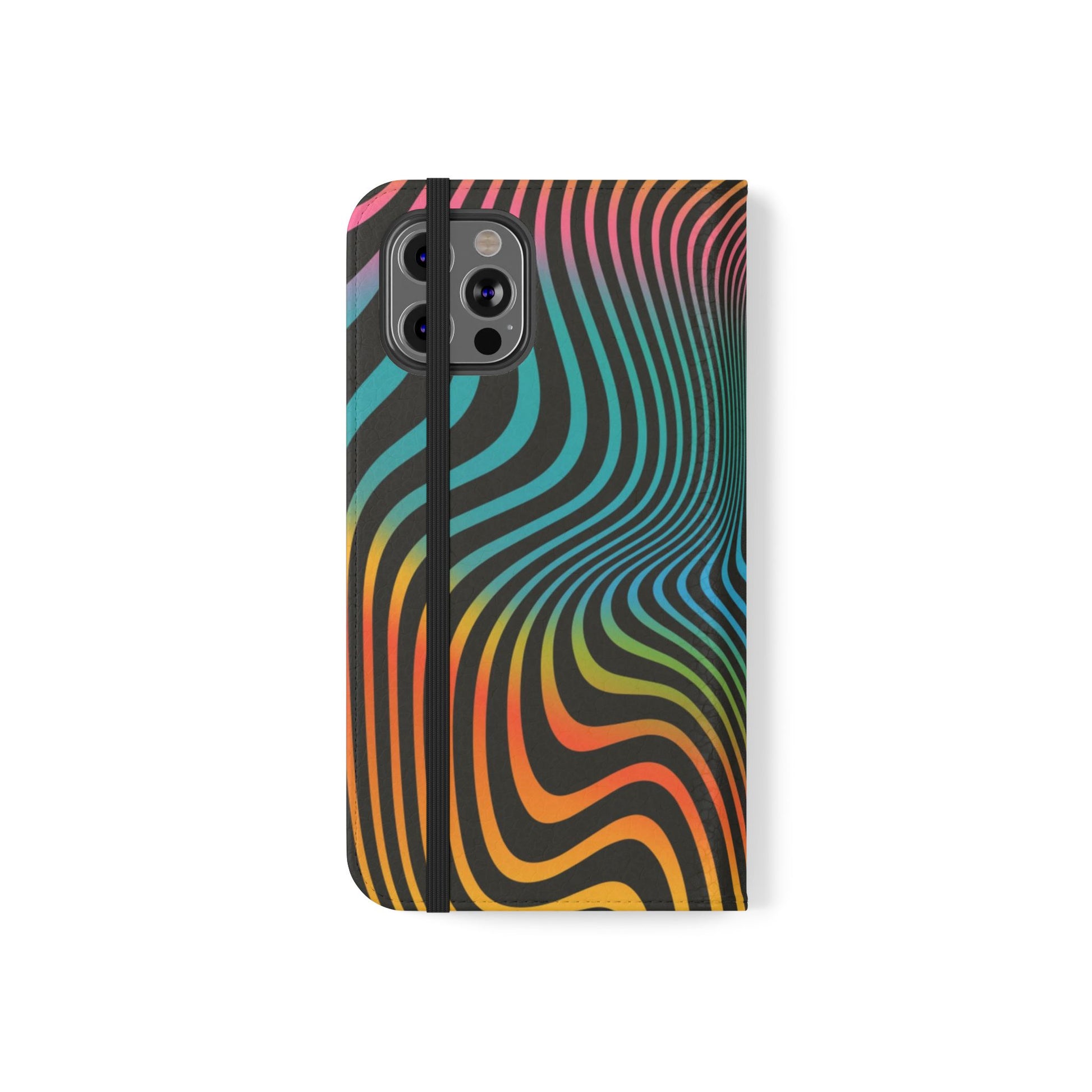 Vibrant Abstract Flip Case for Phone, Colorful Phone Wallet, Trendy Protective Cover, Unique Gift for Tech Lovers, Modern Accessories - FORMO