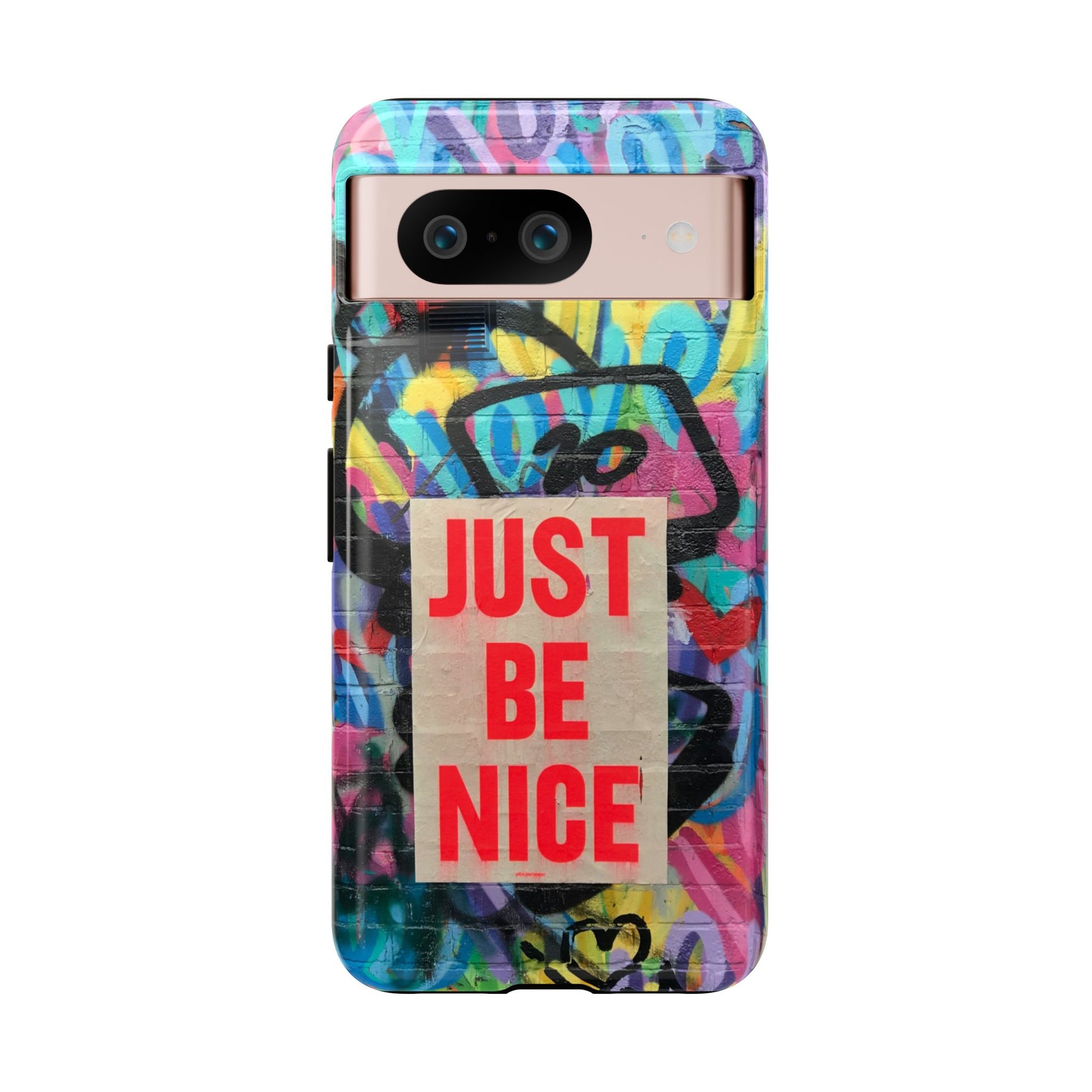 Colorful Phone Case - Just Be Nice Design, Motivational Gift, Phone Accessories, Unique Custom Case, Positive Vibe Tech Gear - FORMO
