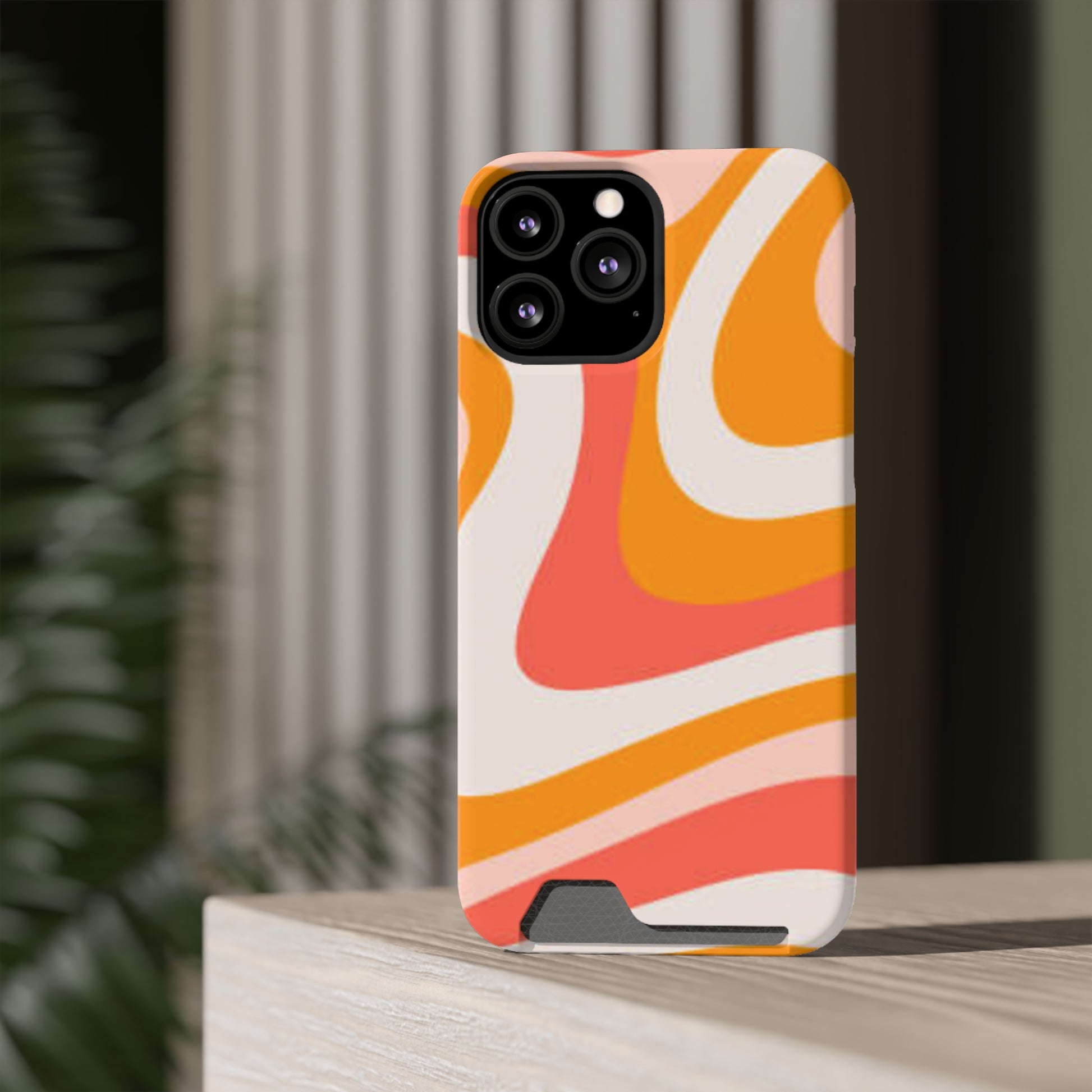 Trendy Phone Case with Card Holder, Boho Phone Accessory, Stylish Mobile Cover, Functional Gift for Friends, Perfect for Everyday Use - FORMO