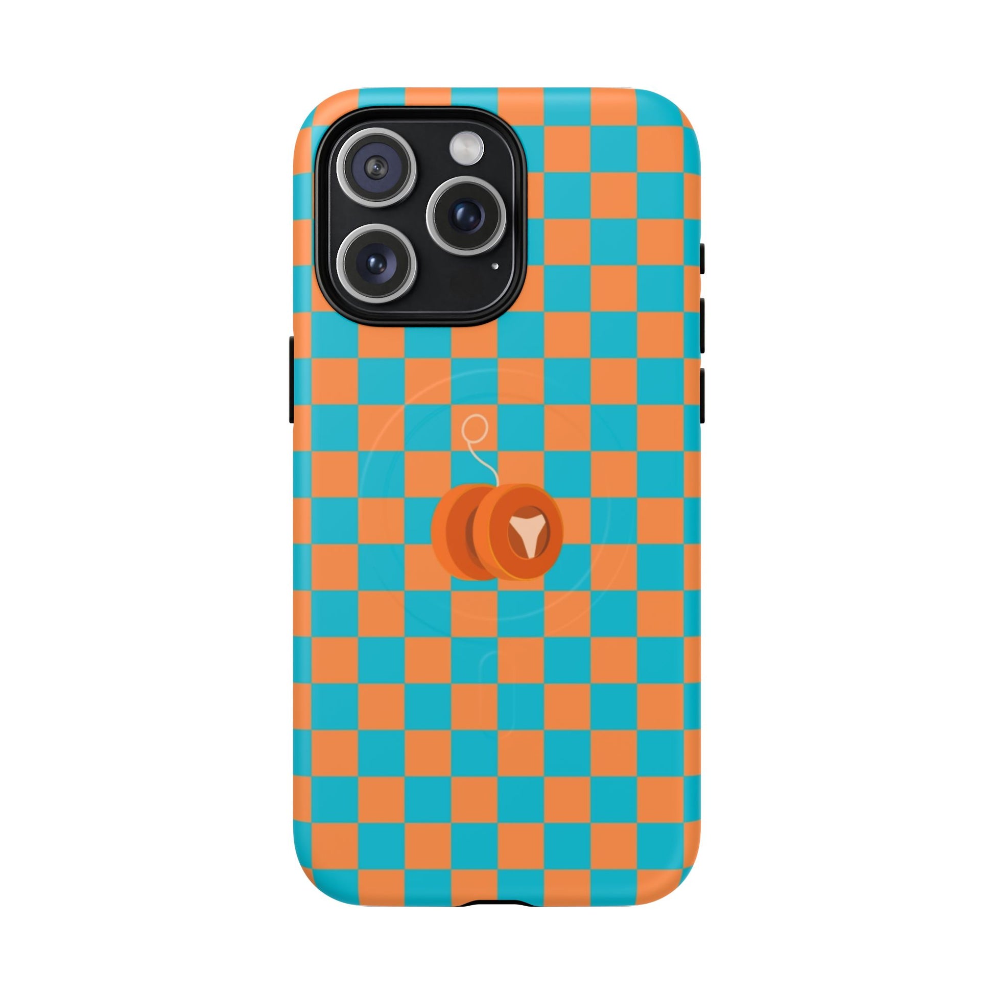 Vibrant Tough Magnetic Phone Case for Protection, Checkerboard Design for Tech Lovers, Gift for Birthdays, Holidays, or Daily Use