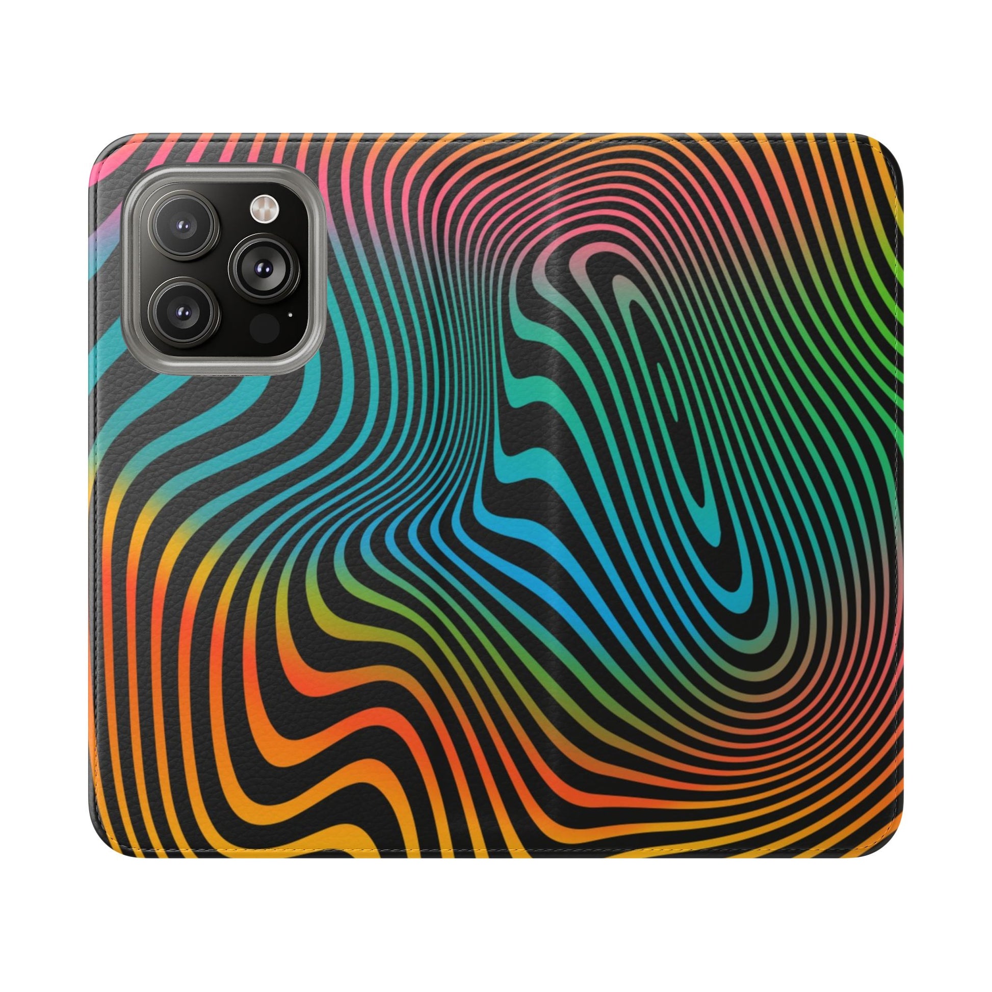 Vibrant Abstract Flip Case for Phone, Colorful Phone Wallet, Trendy Protective Cover, Unique Gift for Tech Lovers, Modern Accessories - FORMO
