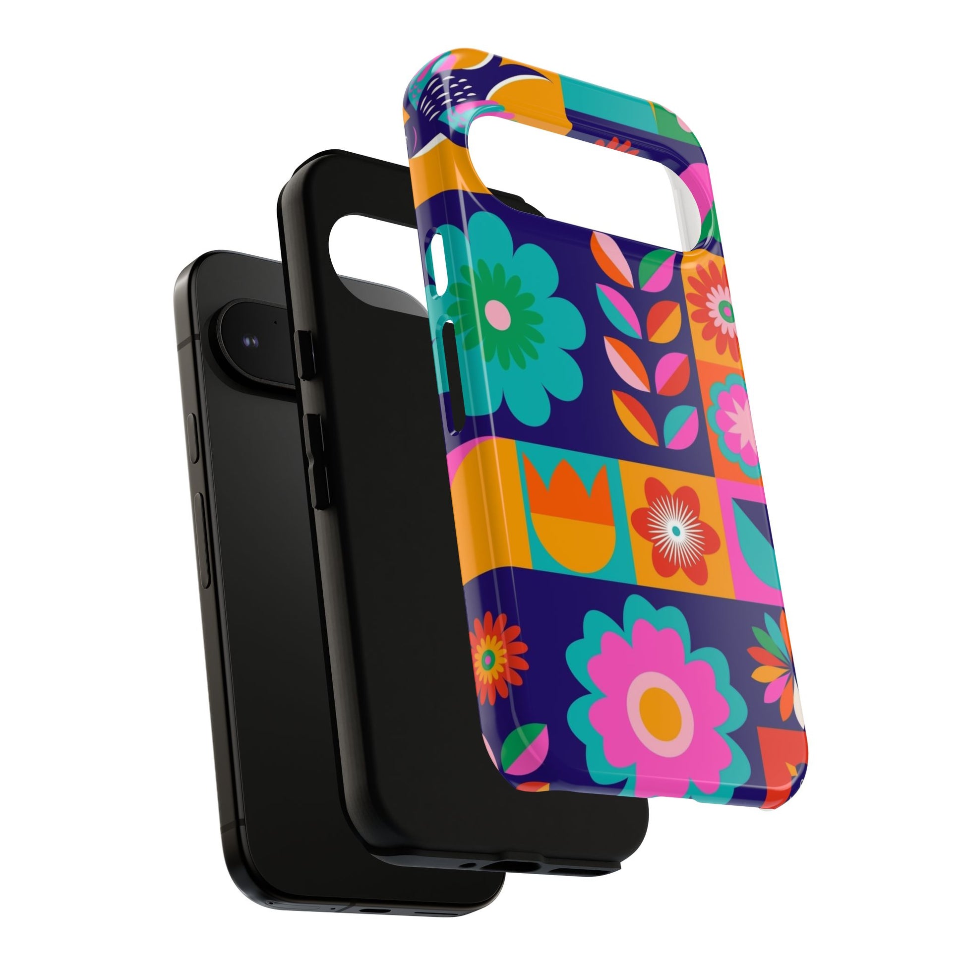 Colorful Floral Phone Case, Tough Cases for Protection, Vibrant Design Cover for Gift, Stylish Cell Phone Accessory, Fun Floral Designs - FORMO