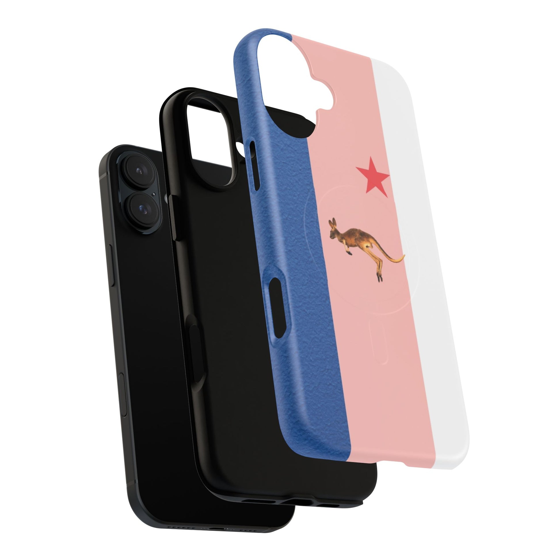 Kangaroo Flag Magnetic Phone Case, Tough Phone Cover, Australian Pride Accessory, Travel Gift, Fun Statement Case