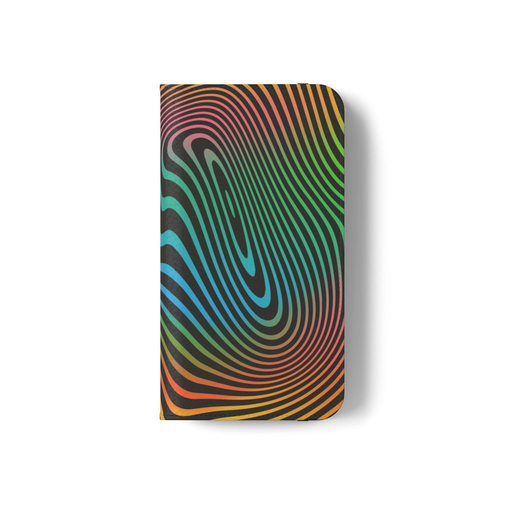 Vibrant Abstract Flip Case for Phone, Colorful Phone Wallet, Trendy Protective Cover, Unique Gift for Tech Lovers, Modern Accessories - FORMO
