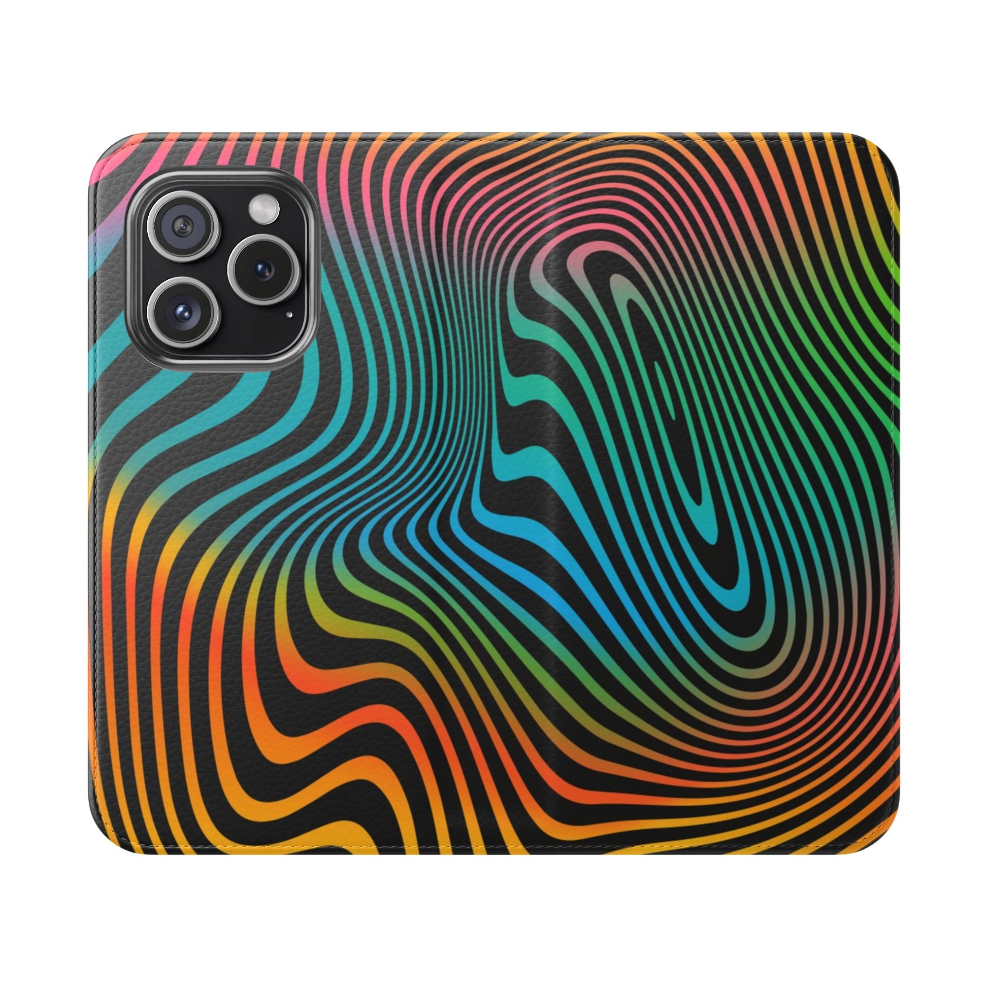 Vibrant Abstract Flip Case for Phone, Colorful Phone Wallet, Trendy Protective Cover, Unique Gift for Tech Lovers, Modern Accessories - FORMO