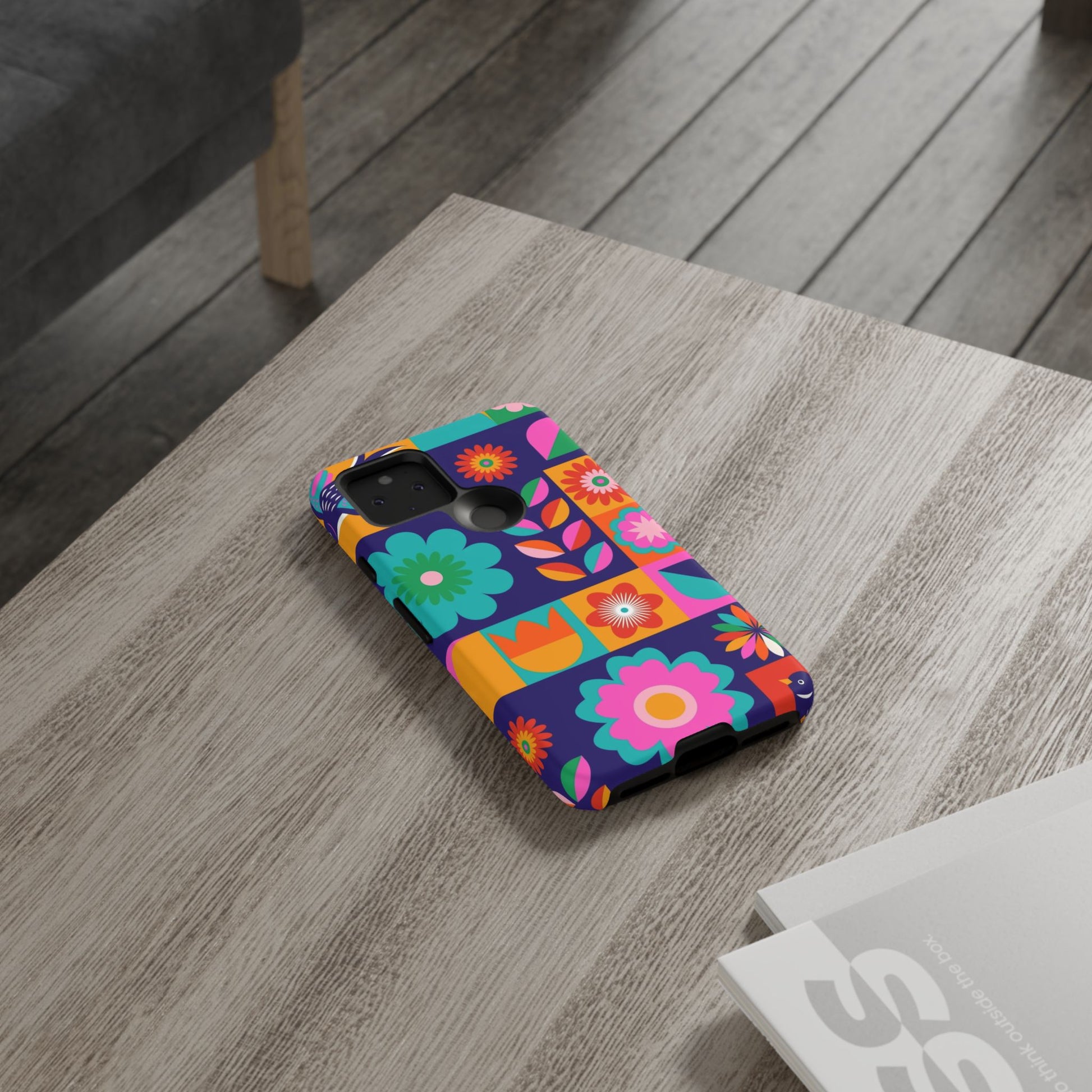 Colorful Floral Phone Case, Tough Cases for Protection, Vibrant Design Cover for Gift, Stylish Cell Phone Accessory, Fun Floral Designs - FORMO