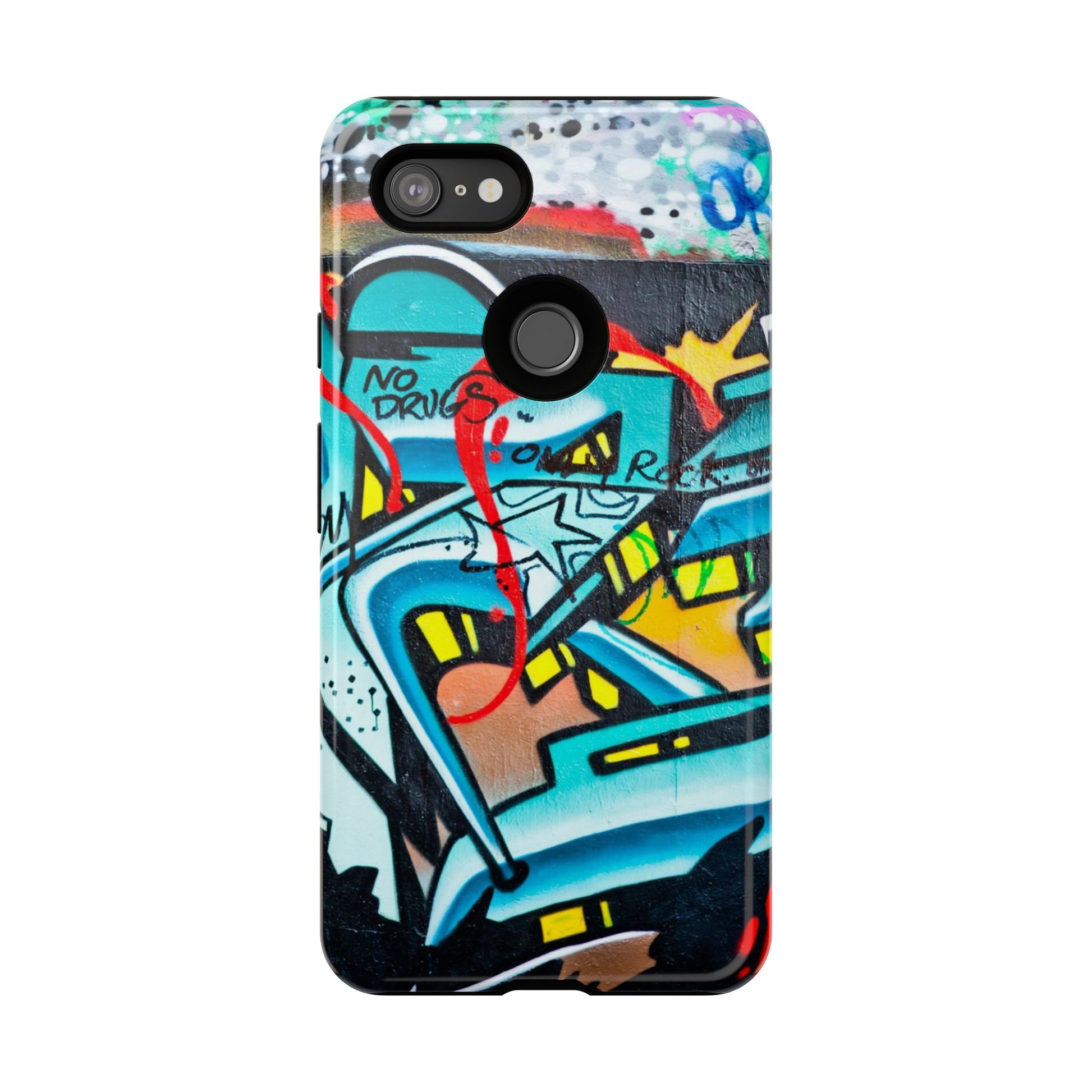 Edgy Phone Case with Graffiti Design, Tough Phone Case for Artists, Urban Style Phone Accessory, Graffiti Art Case, Unique Gift for Teens - FORMO
