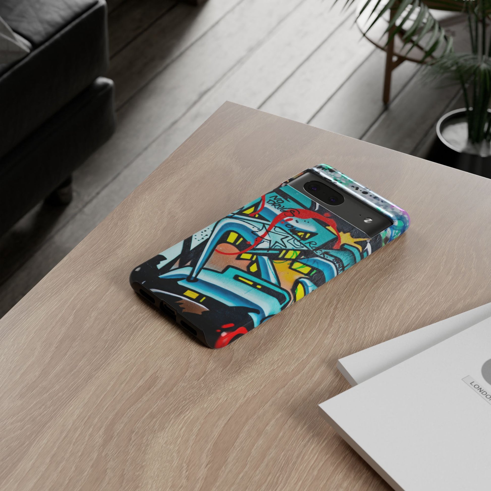 Edgy Phone Case with Graffiti Design, Tough Phone Case for Artists, Urban Style Phone Accessory, Graffiti Art Case, Unique Gift for Teens - FORMO