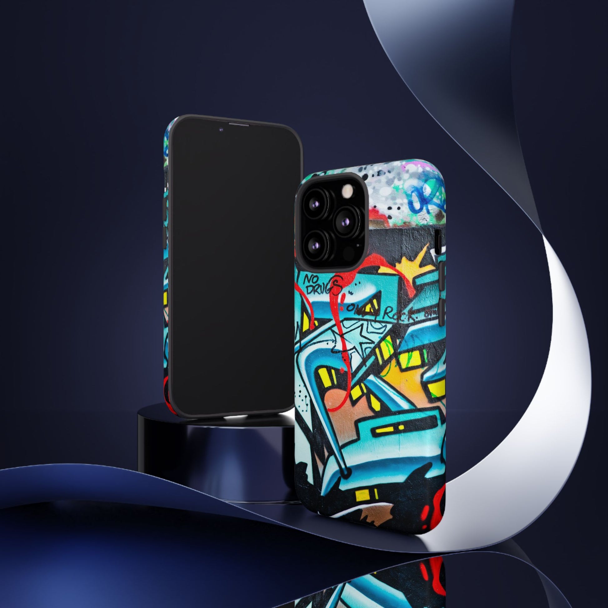 Edgy Phone Case with Graffiti Design, Tough Phone Case for Artists, Urban Style Phone Accessory, Graffiti Art Case, Unique Gift for Teens - FORMO
