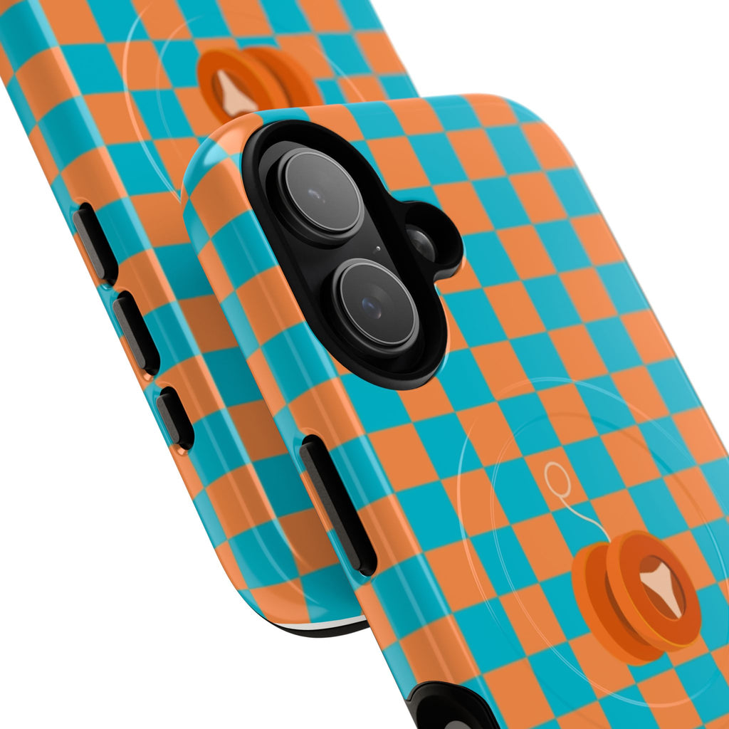Vibrant Tough Magnetic Phone Case for Protection, Checkerboard Design for Tech Lovers, Gift for Birthdays, Holidays, or Daily Use