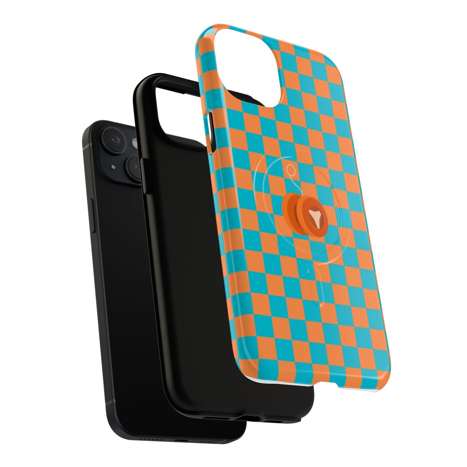 Vibrant Tough Magnetic Phone Case for Protection, Checkerboard Design for Tech Lovers, Gift for Birthdays, Holidays, or Daily Use