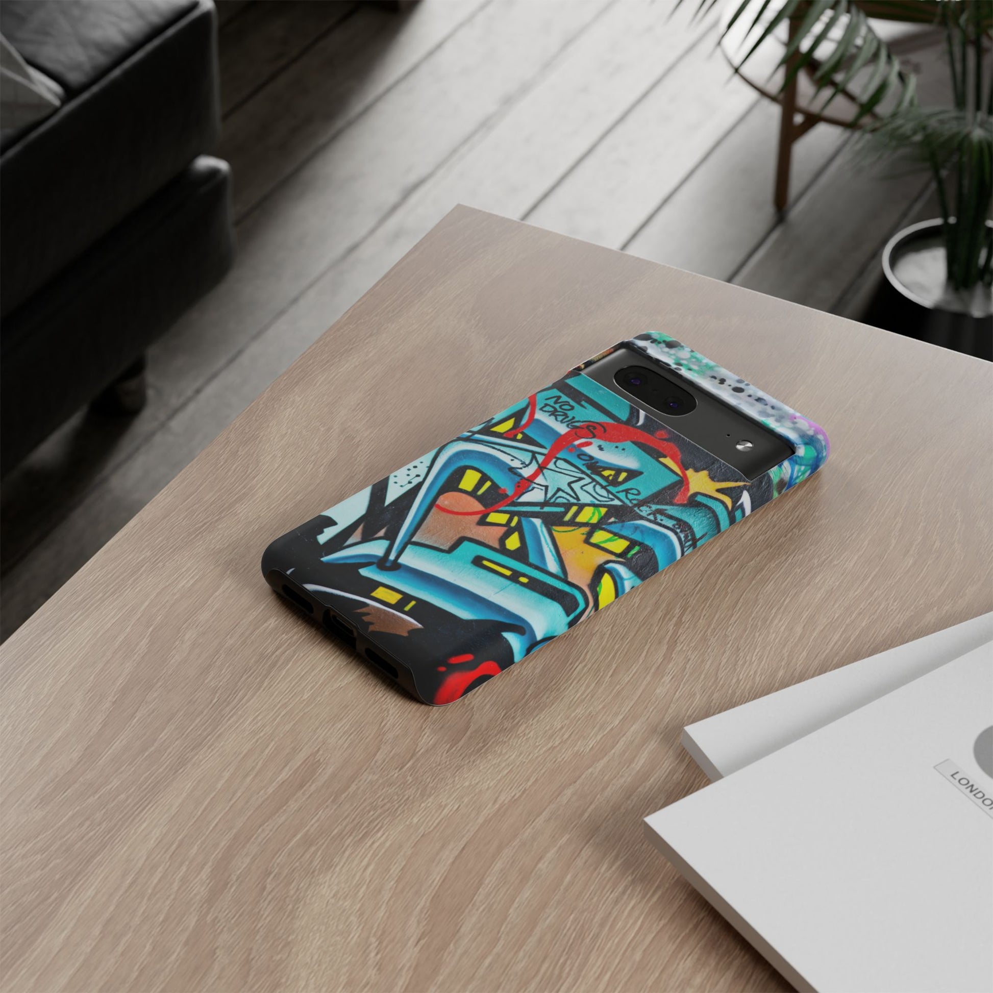 Edgy Phone Case with Graffiti Design, Tough Phone Case for Artists, Urban Style Phone Accessory, Graffiti Art Case, Unique Gift for Teens - FORMO