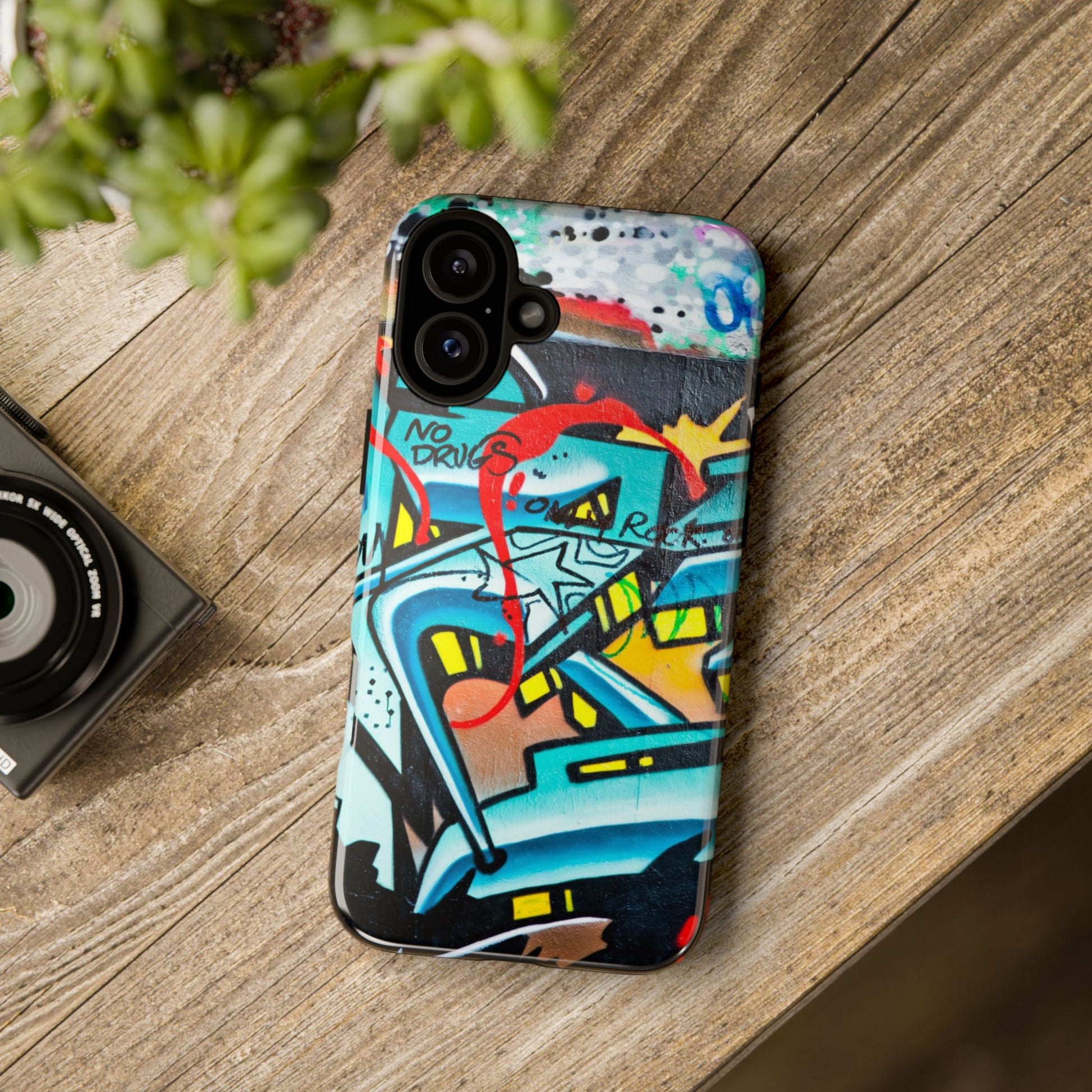 Edgy Phone Case with Graffiti Design, Tough Phone Case for Artists, Urban Style Phone Accessory, Graffiti Art Case, Unique Gift for Teens - FORMO