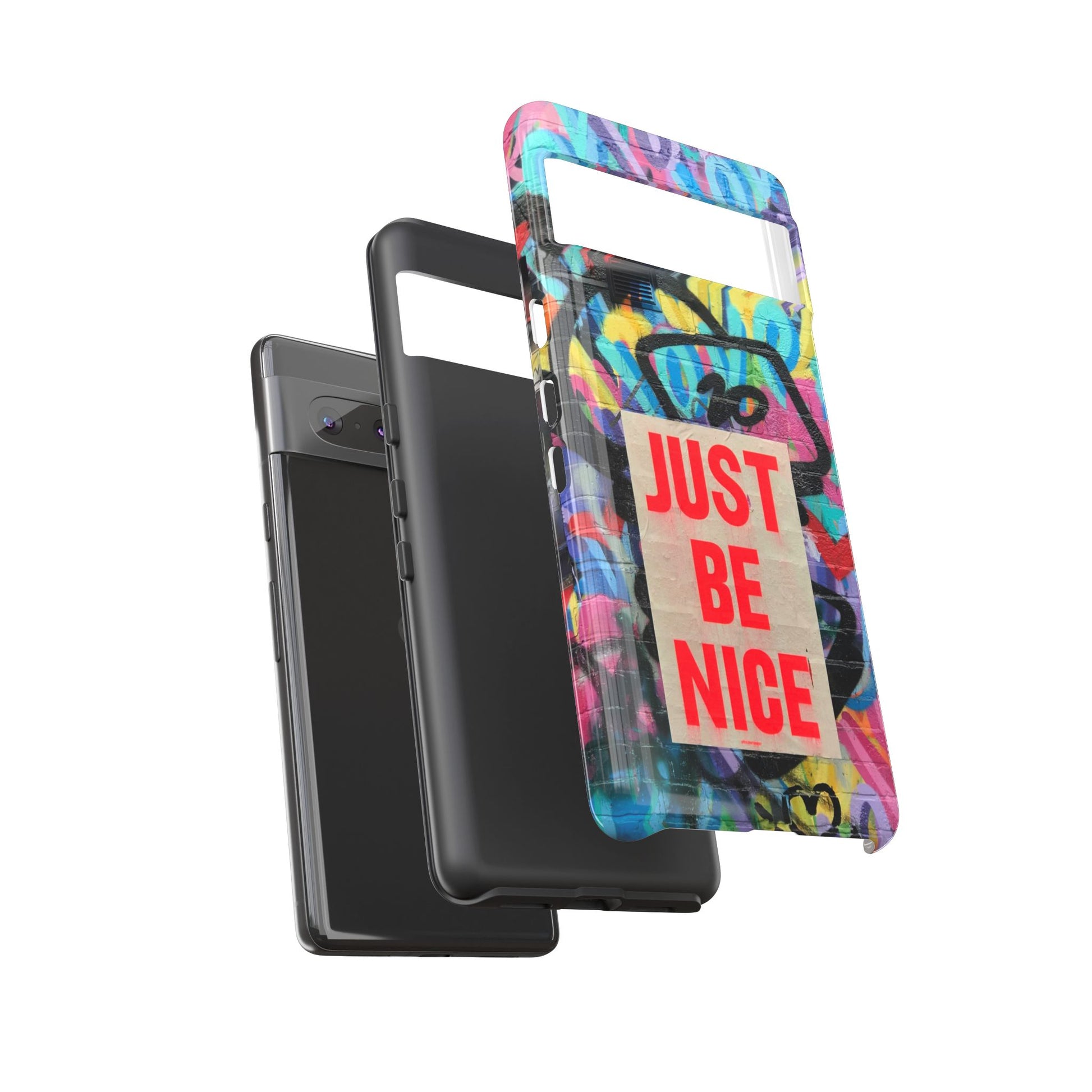 Colorful Phone Case - Just Be Nice Design, Motivational Gift, Phone Accessories, Unique Custom Case, Positive Vibe Tech Gear - FORMO