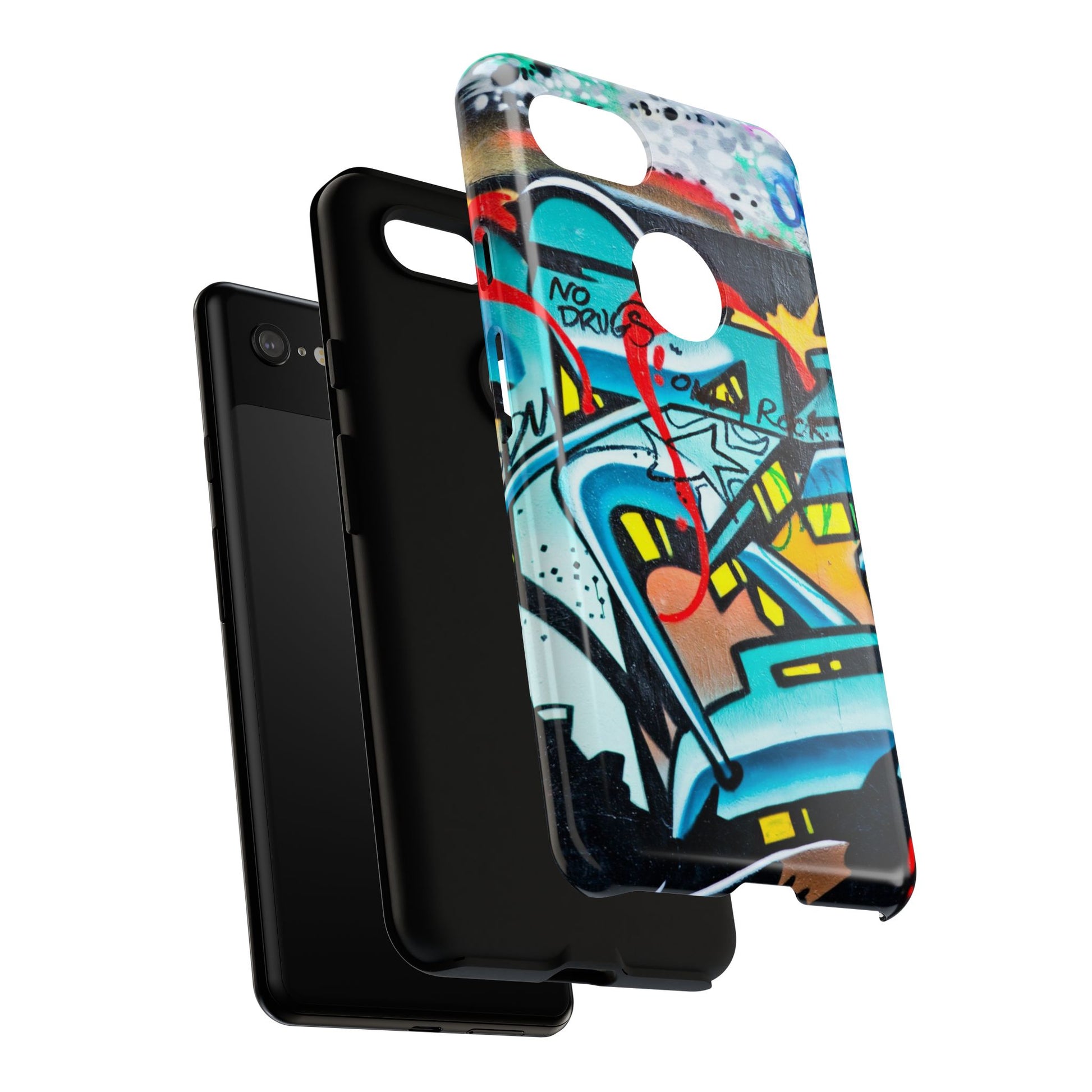 Edgy Phone Case with Graffiti Design, Tough Phone Case for Artists, Urban Style Phone Accessory, Graffiti Art Case, Unique Gift for Teens - FORMO