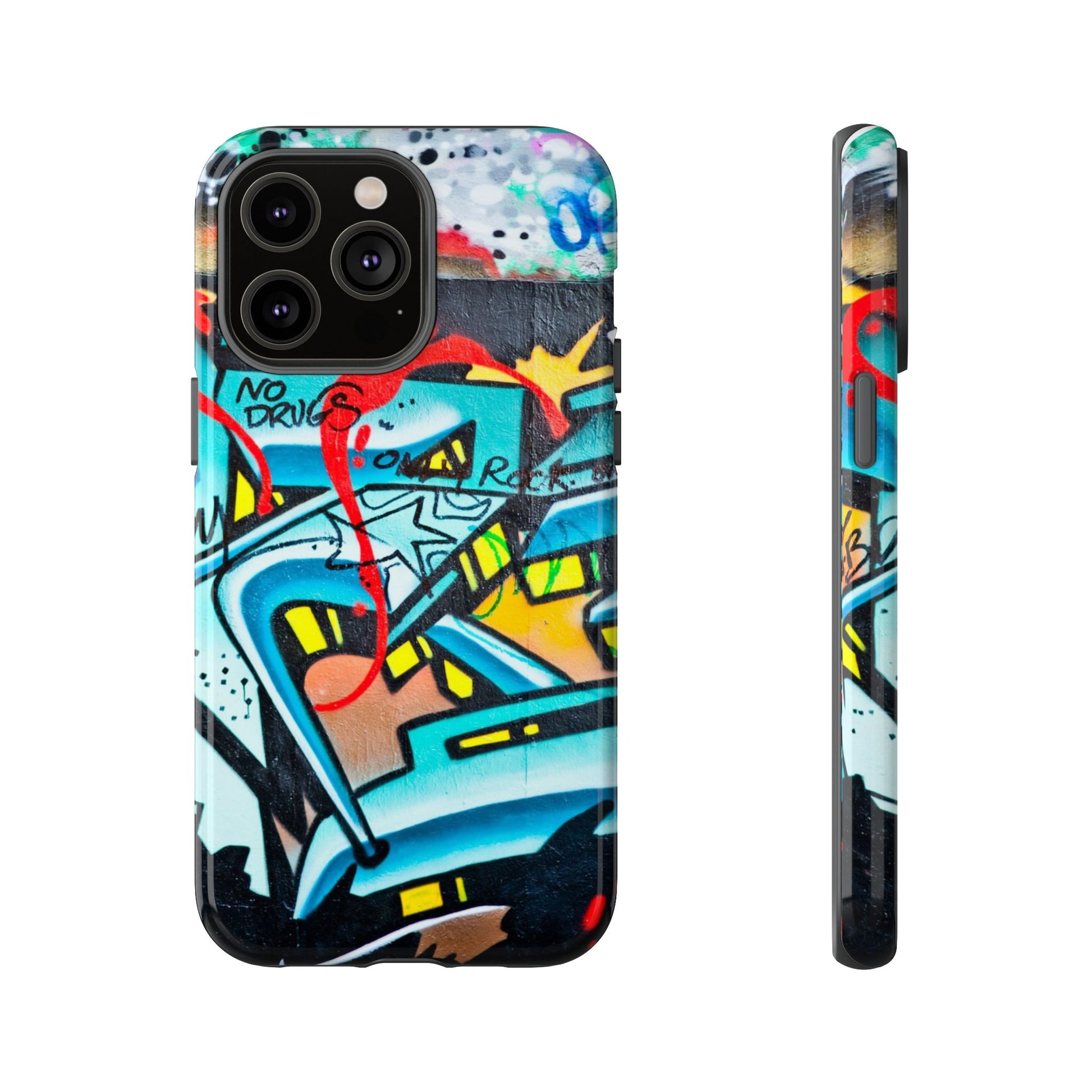 Edgy Phone Case with Graffiti Design, Tough Phone Case for Artists, Urban Style Phone Accessory, Graffiti Art Case, Unique Gift for Teens - FORMO