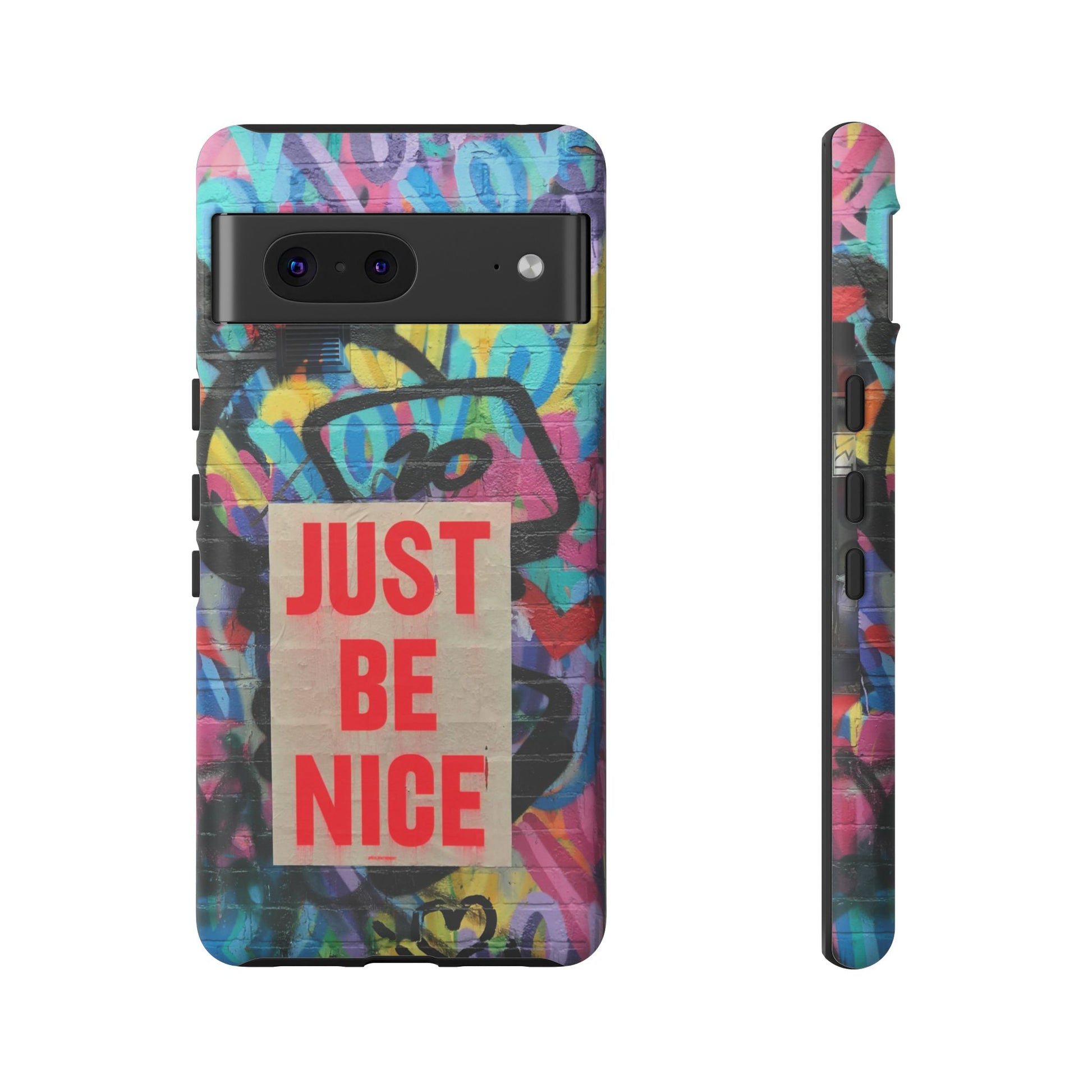 Colorful Phone Case - Just Be Nice Design, Motivational Gift, Phone Accessories, Unique Custom Case, Positive Vibe Tech Gear - FORMO